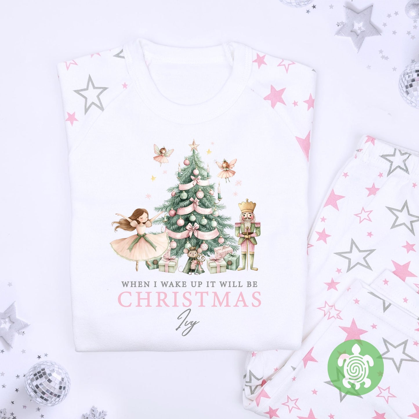 Luxury Nutcracker Christmas When I wake up Outfit, Festive Pattern, Personalised Clothing Set, Tight-fitting style, Christmas Eve Box