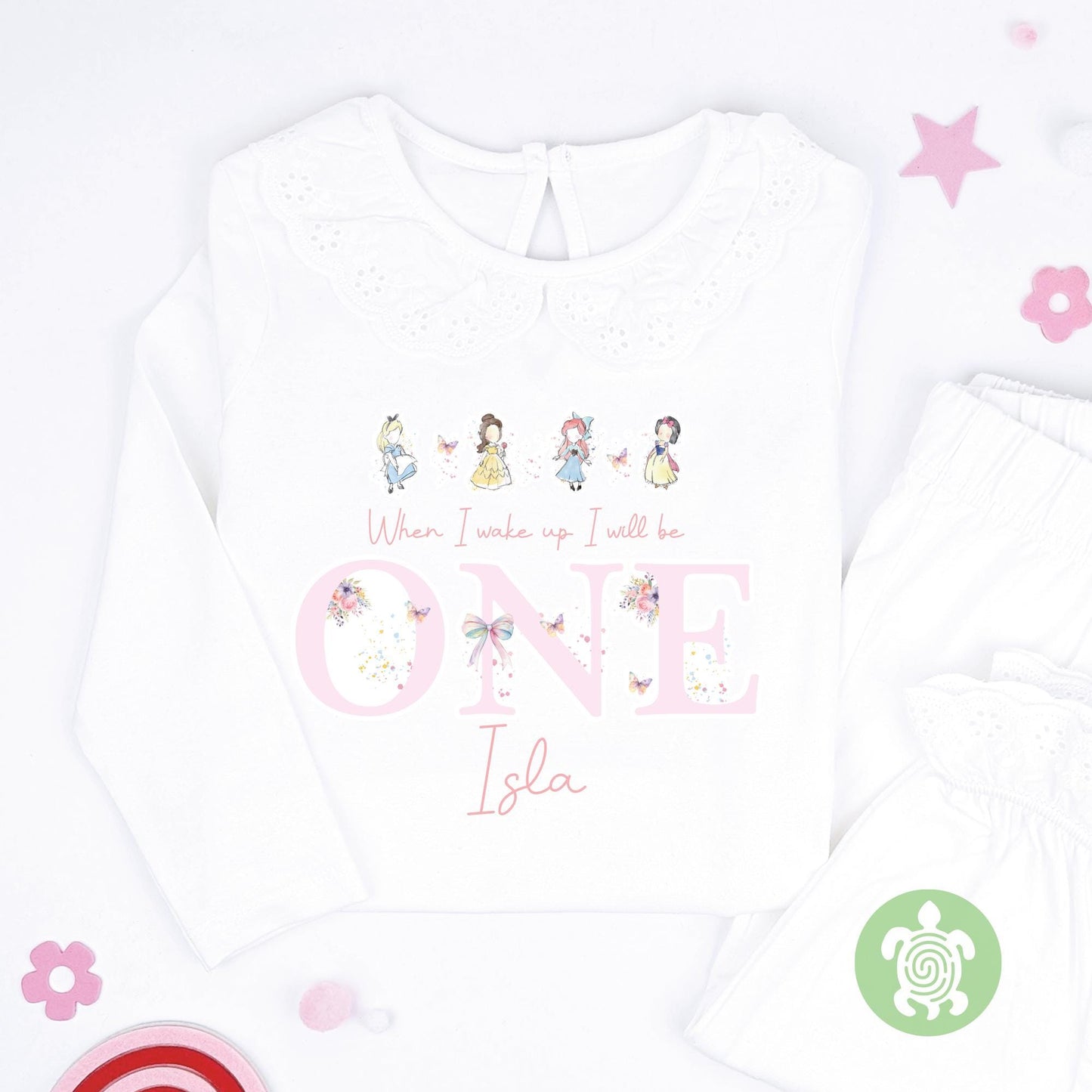 Pink Four Rainbow Princess Personalised Children's, Any Age, When I Wake Up Birthday, Girl Birthday Outfit, 1st 2nd 3rd, Birthday Eve