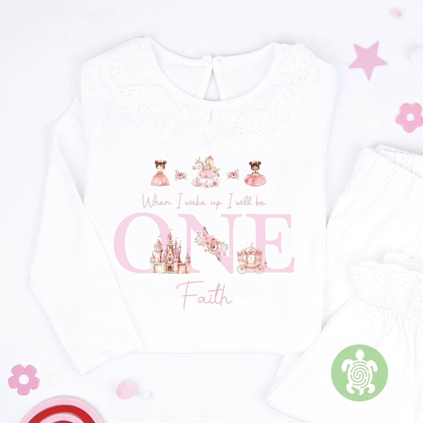 Personalised Pink Princess Three Any Age Birthday Pyjamas, Children Toddler, Birthday Gift, Birthday Pyjamas, 1st 2nd Birthday Outfit