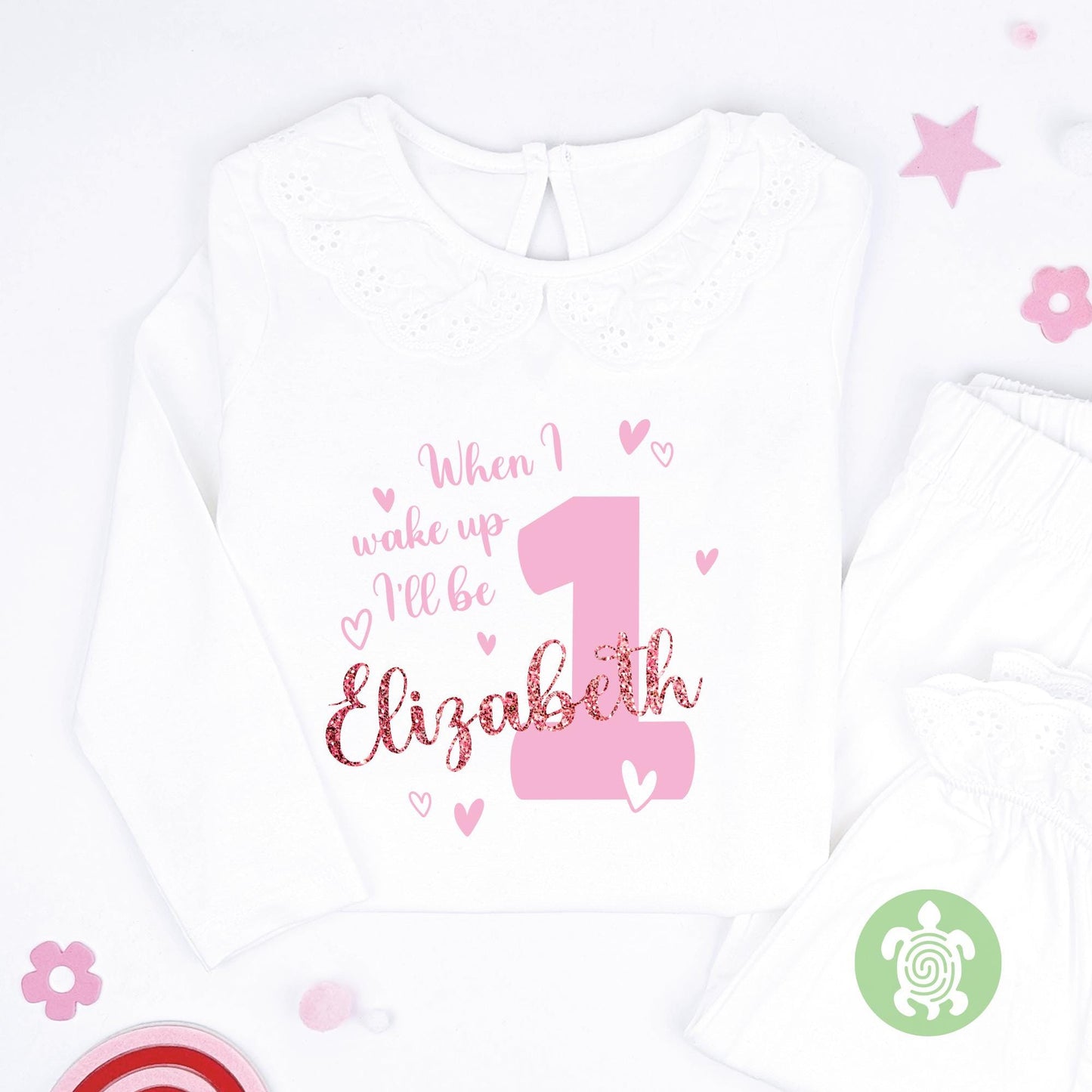 Girls When I Wake Up I'll Be Any Age Personalised Kids Outfit, Birthday Morning Set, Custom Name Cotton Clothing Set, Tight-fitting style