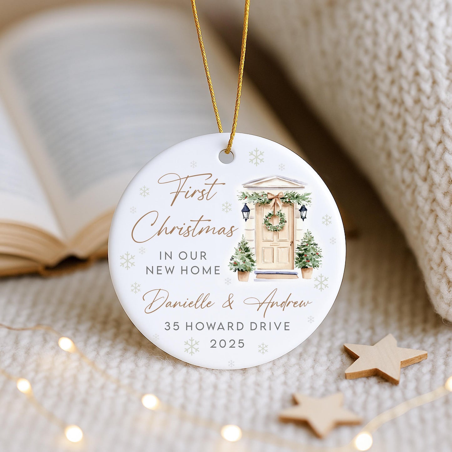 Personalised Colourful Door First Christmas In Our New Home Bauble | Ceramic Decoration | Couple Keepsake | 1st Christmas Home | Xmas Tree