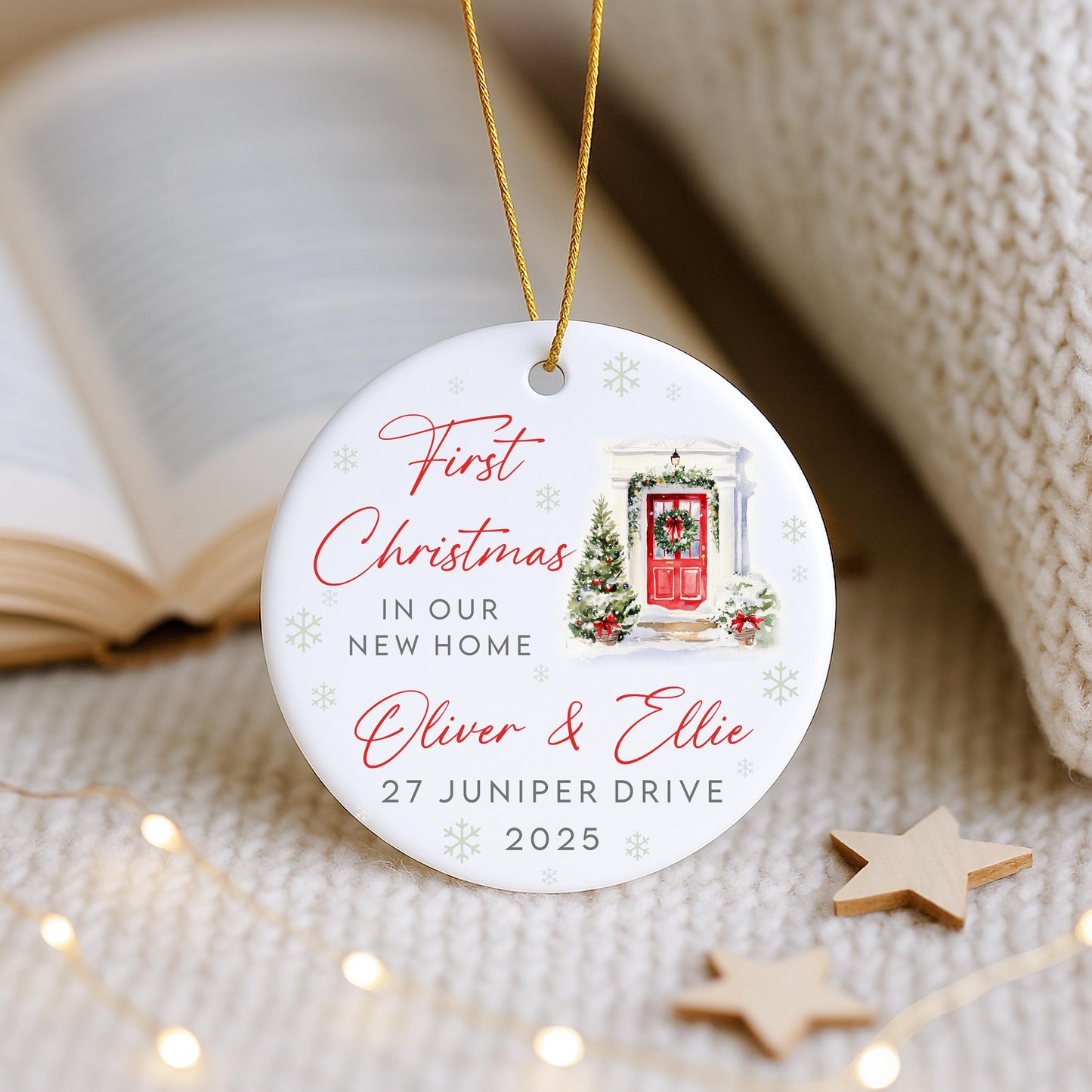 Personalised Colourful Door First Christmas In Our New Home Bauble | Ceramic Decoration | Couple Keepsake | 1st Christmas Home | Xmas Tree