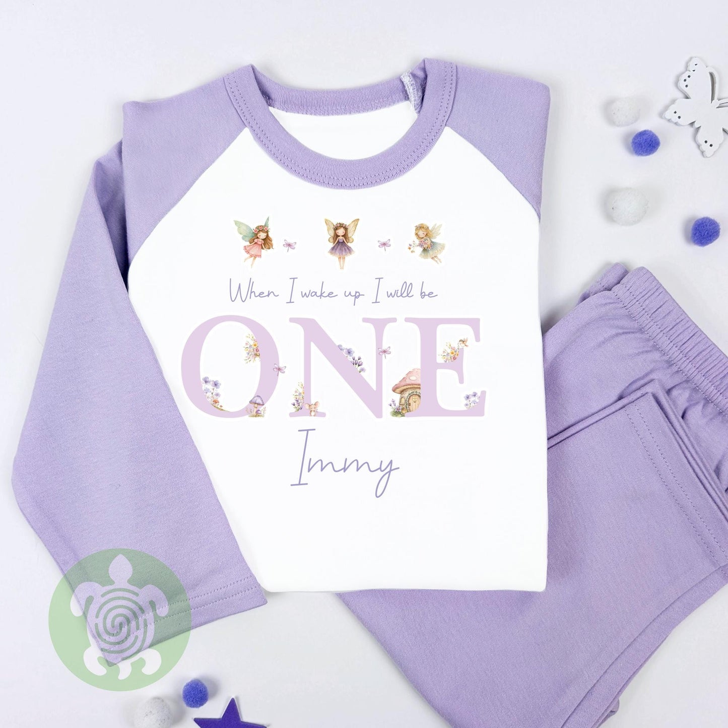 Purple Three Little Fairies Personalised Children's, Any Age, When I Wake Up Birthday, Girl Birthday Outfit, 1st 2nd 3rd, Birthday Eve