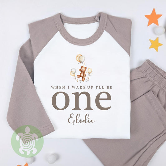 Teddy Bear 1st 2nd 3rd Birthday Personalised Kids Outfit, Birthday Morning Set, Custom Name Cotton Clothing Set, Tight-fitting style