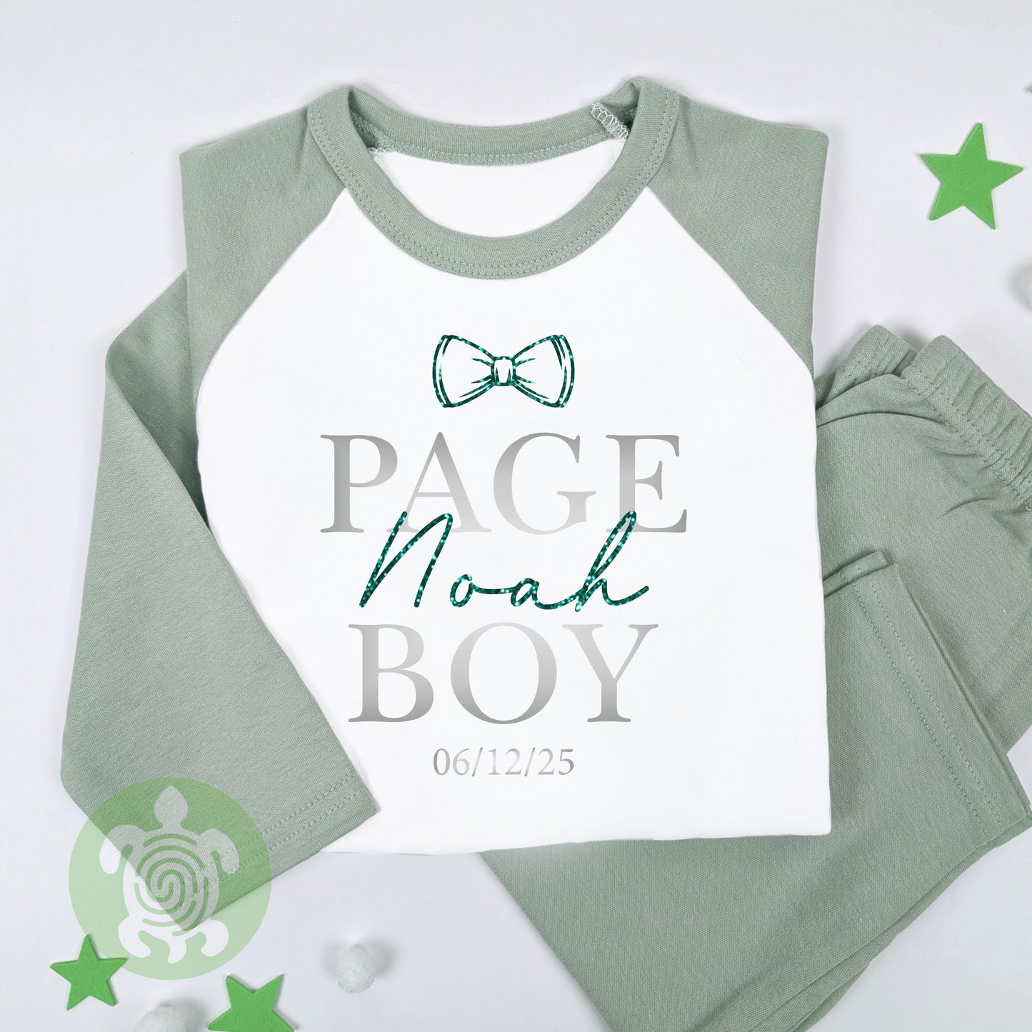 Page Boy Best Man Wedding Glitter Name Bow Tie, Special Occasion, Kids Outfit, Morning Set, Custom Cotton Clothing, Tight-fitting style