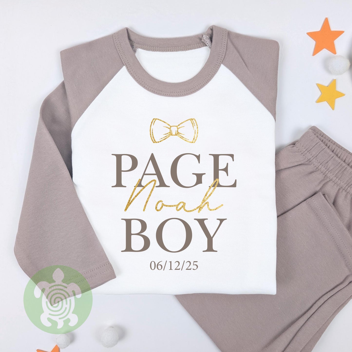 Page Boy Best Man Wedding Glitter Name Bow Tie, Special Occasion, Kids Outfit, Morning Set, Custom Cotton Clothing, Tight-fitting style
