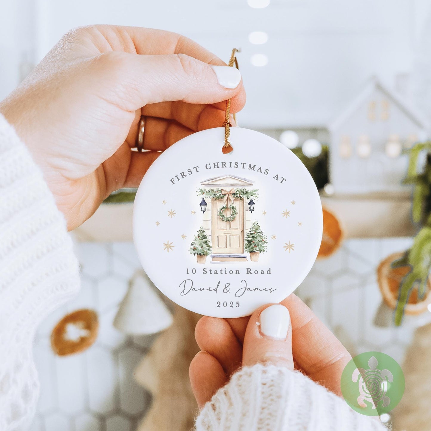 Personalised First Christmas At New Home Door Bauble | Ceramic Decoration | Couple Christmas Keepsake | First Christmas New Home | Xmas Tree