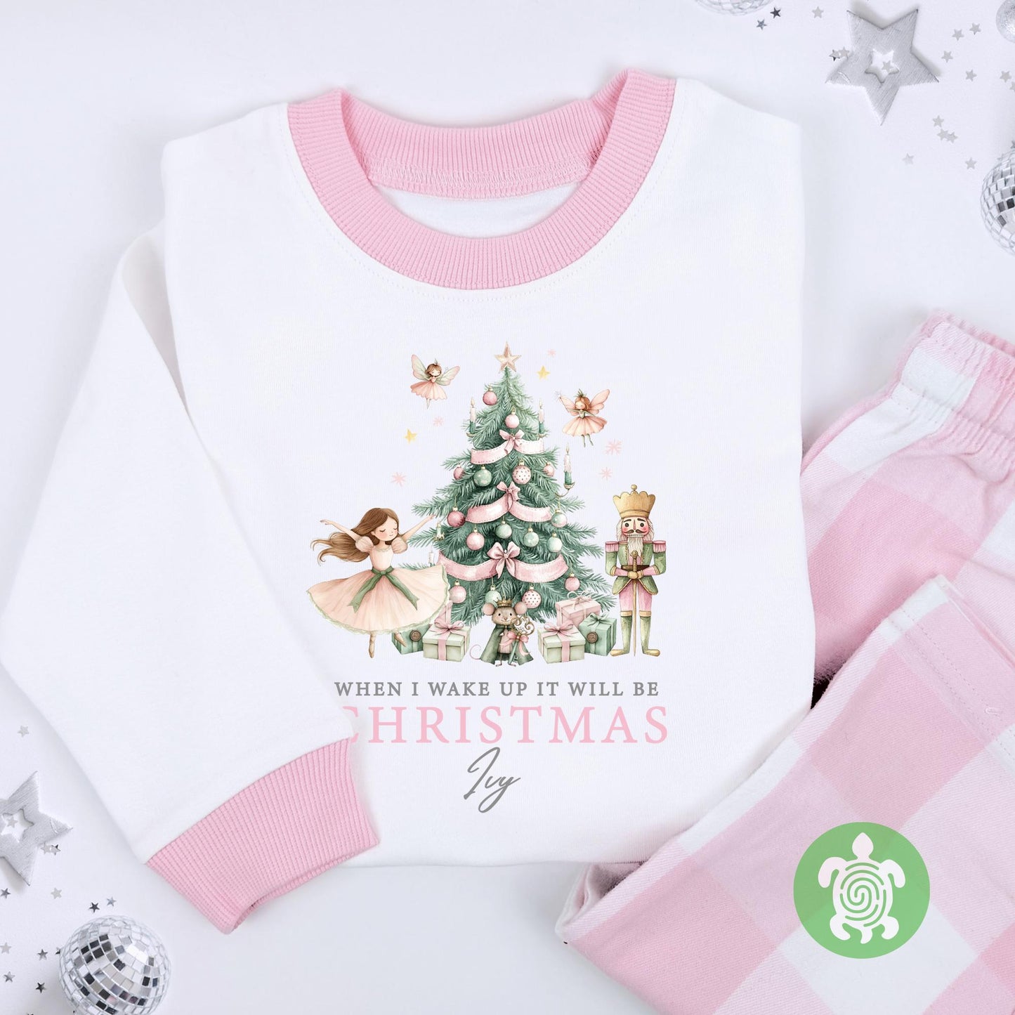 Luxury Nutcracker Christmas When I wake up Outfit, Festive Pattern, Personalised Clothing Set, Tight-fitting style, Christmas Eve Box