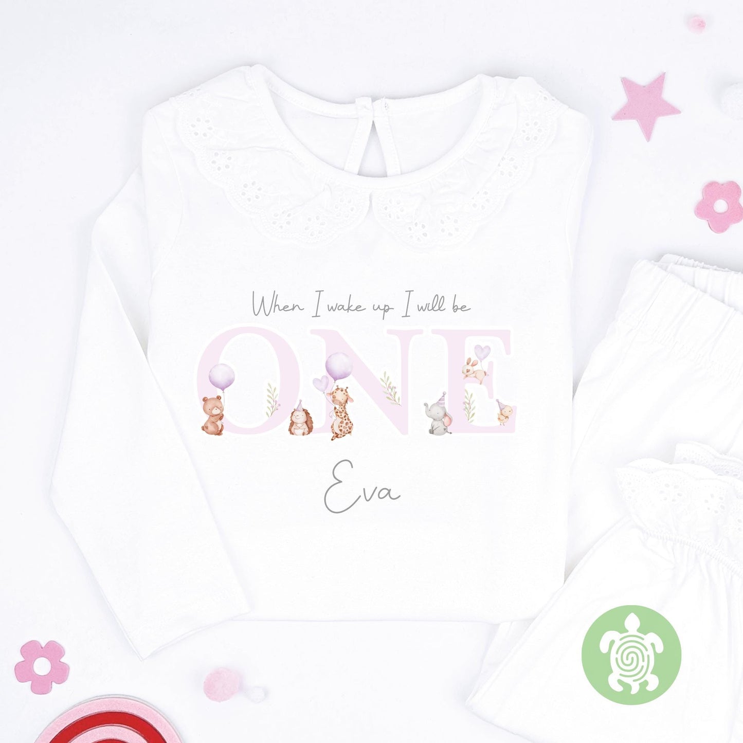 Purple Animals Birthday Party Personalised Birthday Pyjamas, Any Age, When I Wake Up I'll Be Birthday, Girl Birthday Outfit, 1st 2nd 3rd