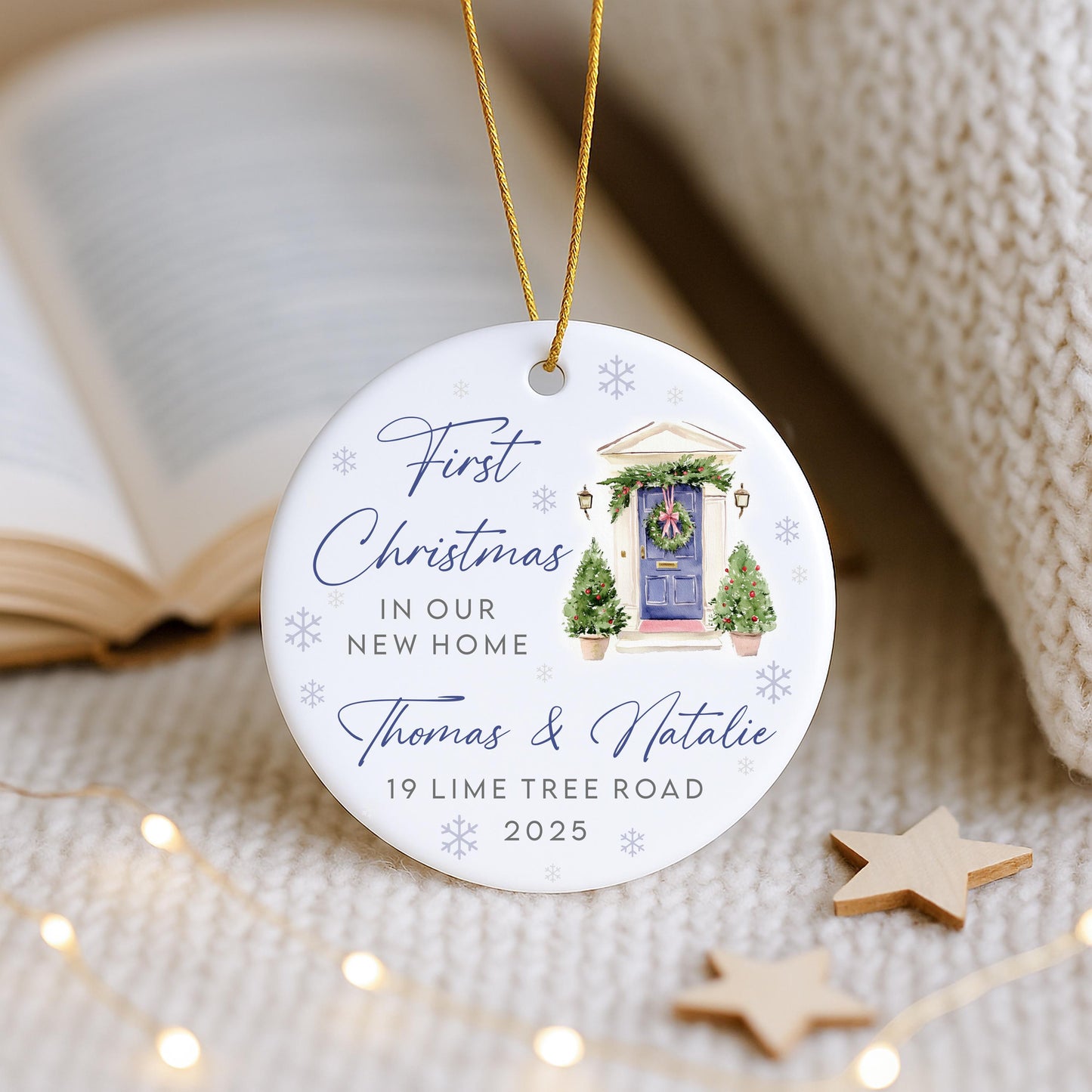Personalised Colourful Door First Christmas In Our New Home Bauble | Ceramic Decoration | Couple Keepsake | 1st Christmas Home | Xmas Tree