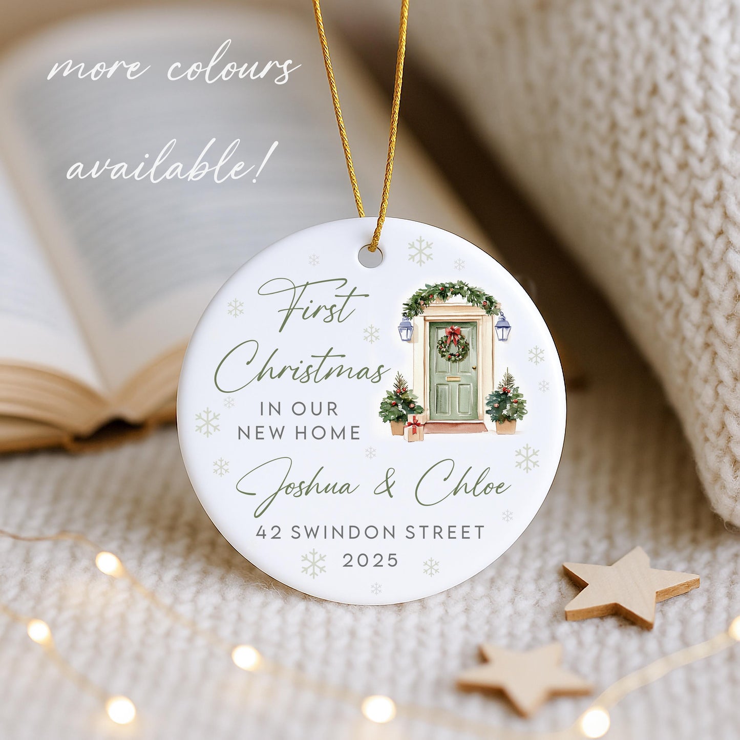 Personalised Colourful Door First Christmas In Our New Home Bauble | Ceramic Decoration | Couple Keepsake | 1st Christmas Home | Xmas Tree