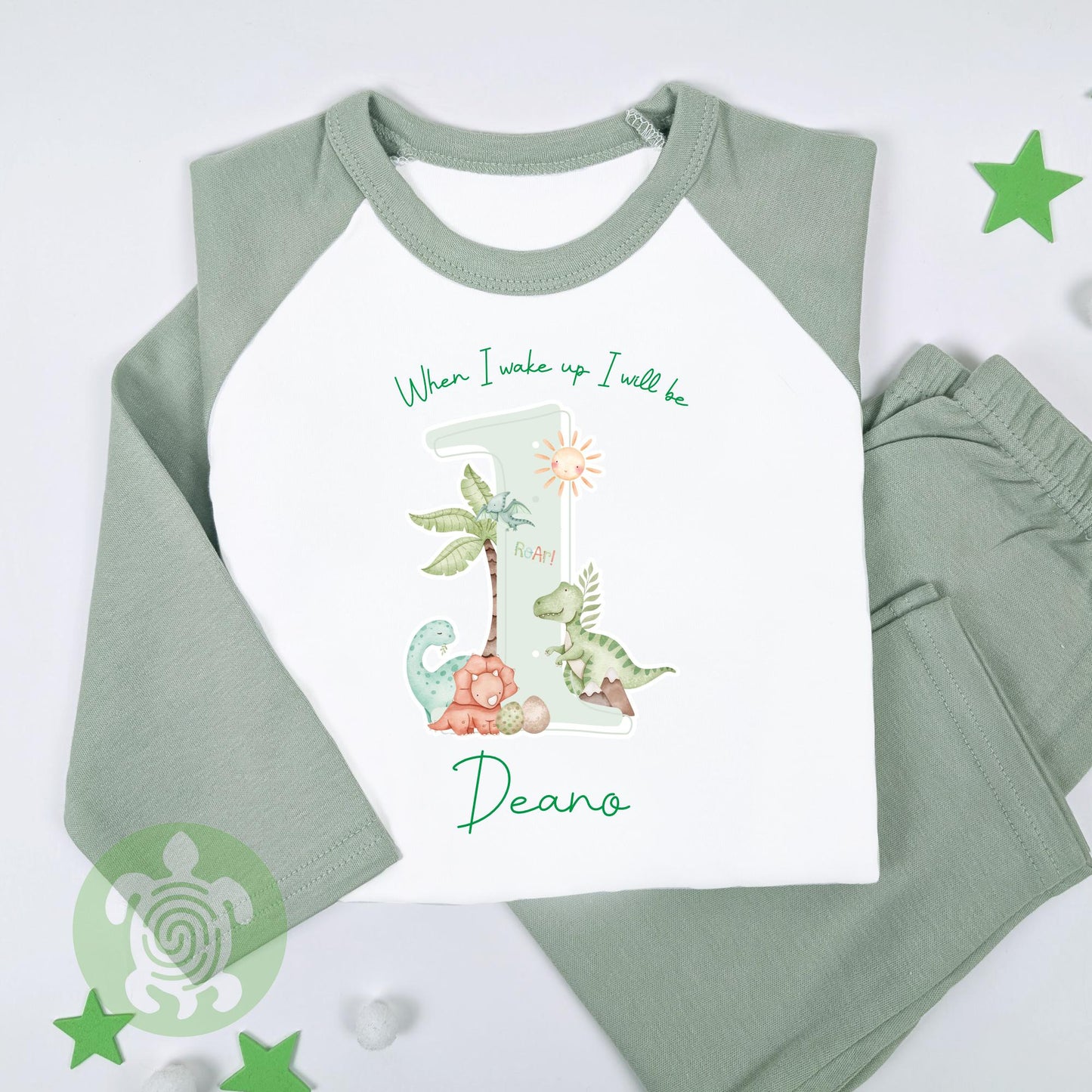 Personalised Dinosaur Shadow Any Age Birthday, Boy Pyjamas, When I Wake Up I'll Be Birthday, Birthday Nightwear, Birthday Outfit