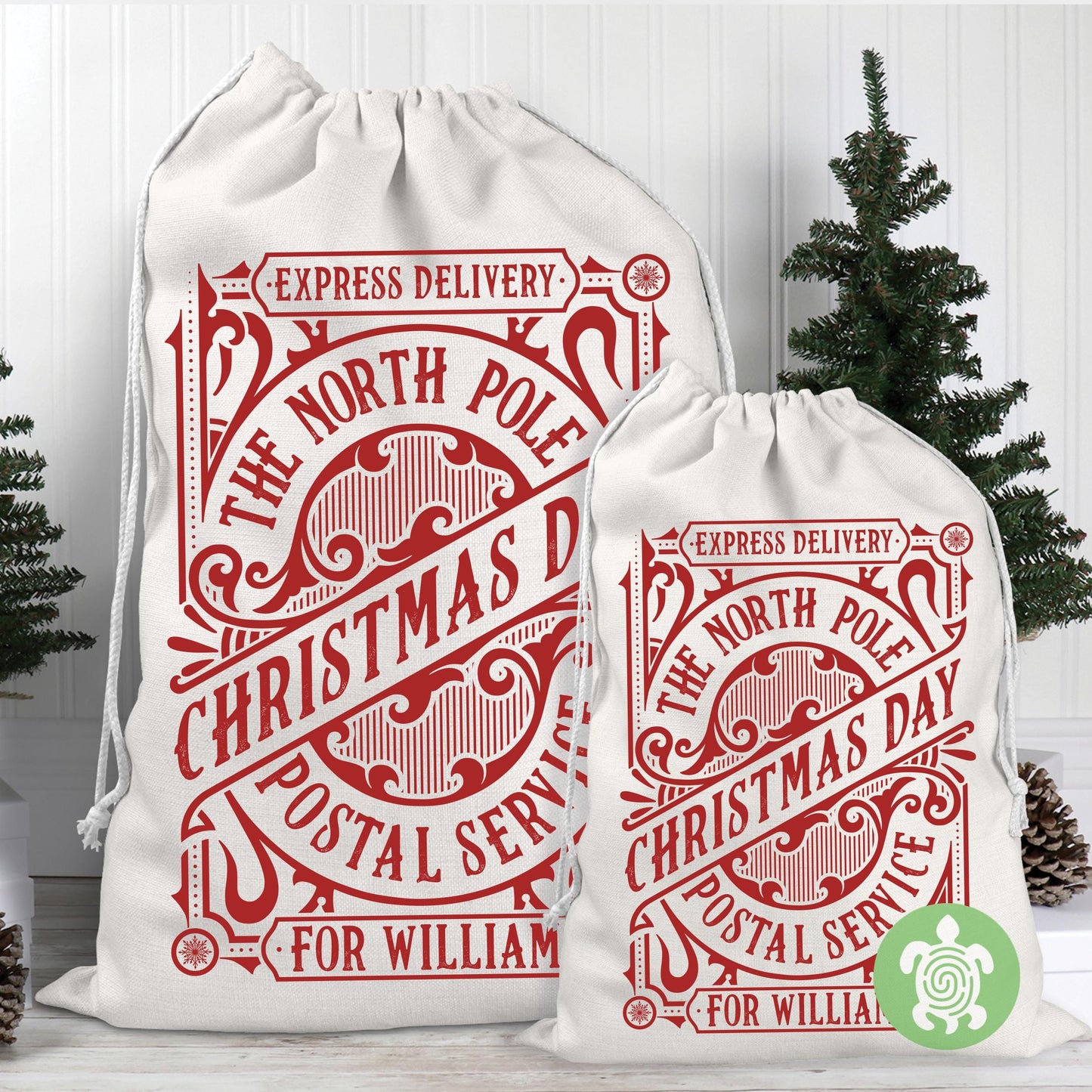 Personalised Christmas Traditional Sack, Luxury Linen Polyester Sack, Christmas Eve Box, 1st Christmas sack, Toy Gift bag, Family Christmas
