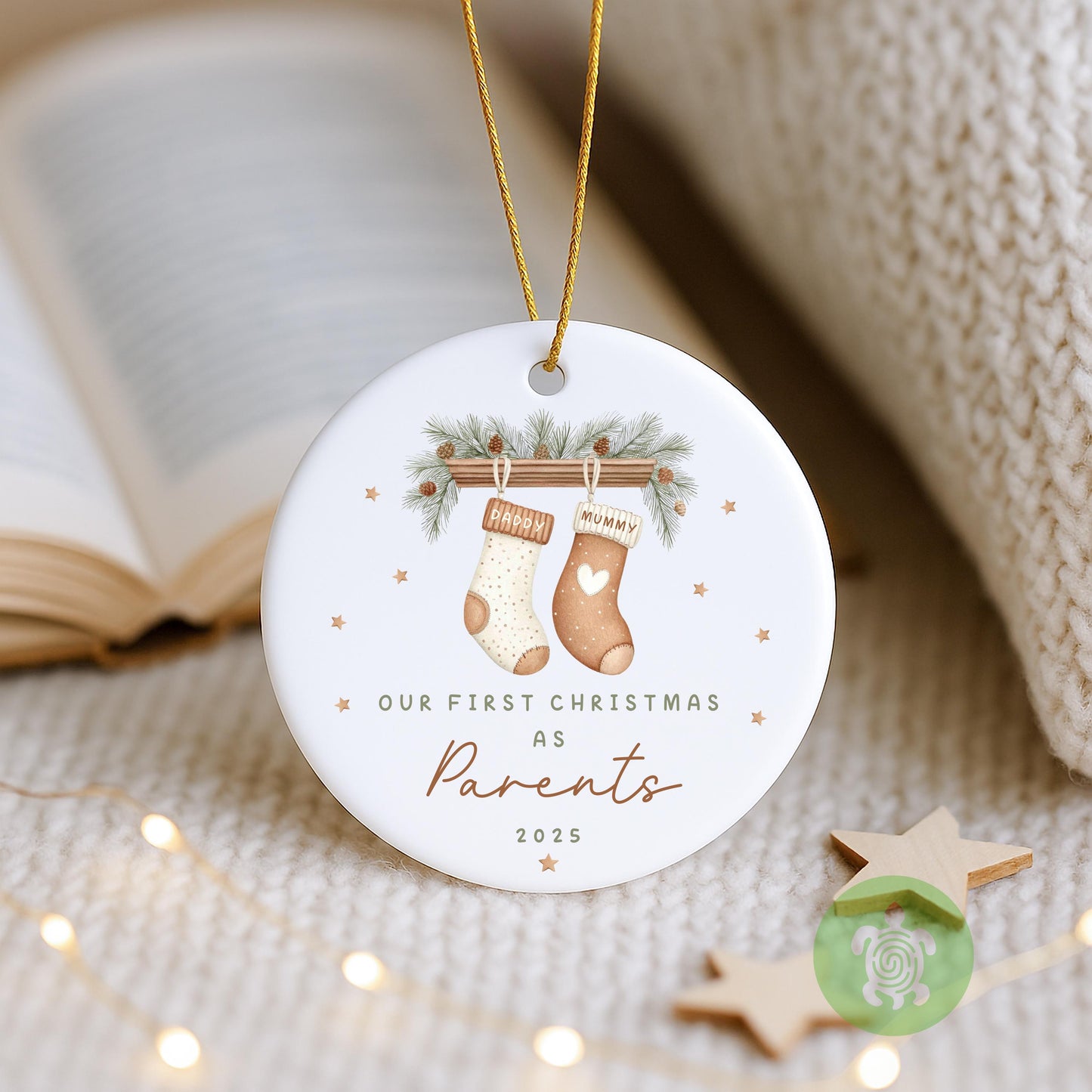 Personalised Couples First Christmas Ornament, Ceramic Bauble, 1st Xmas Married, Engaged, Together, Keepsake 2025, Just Married, New Parents
