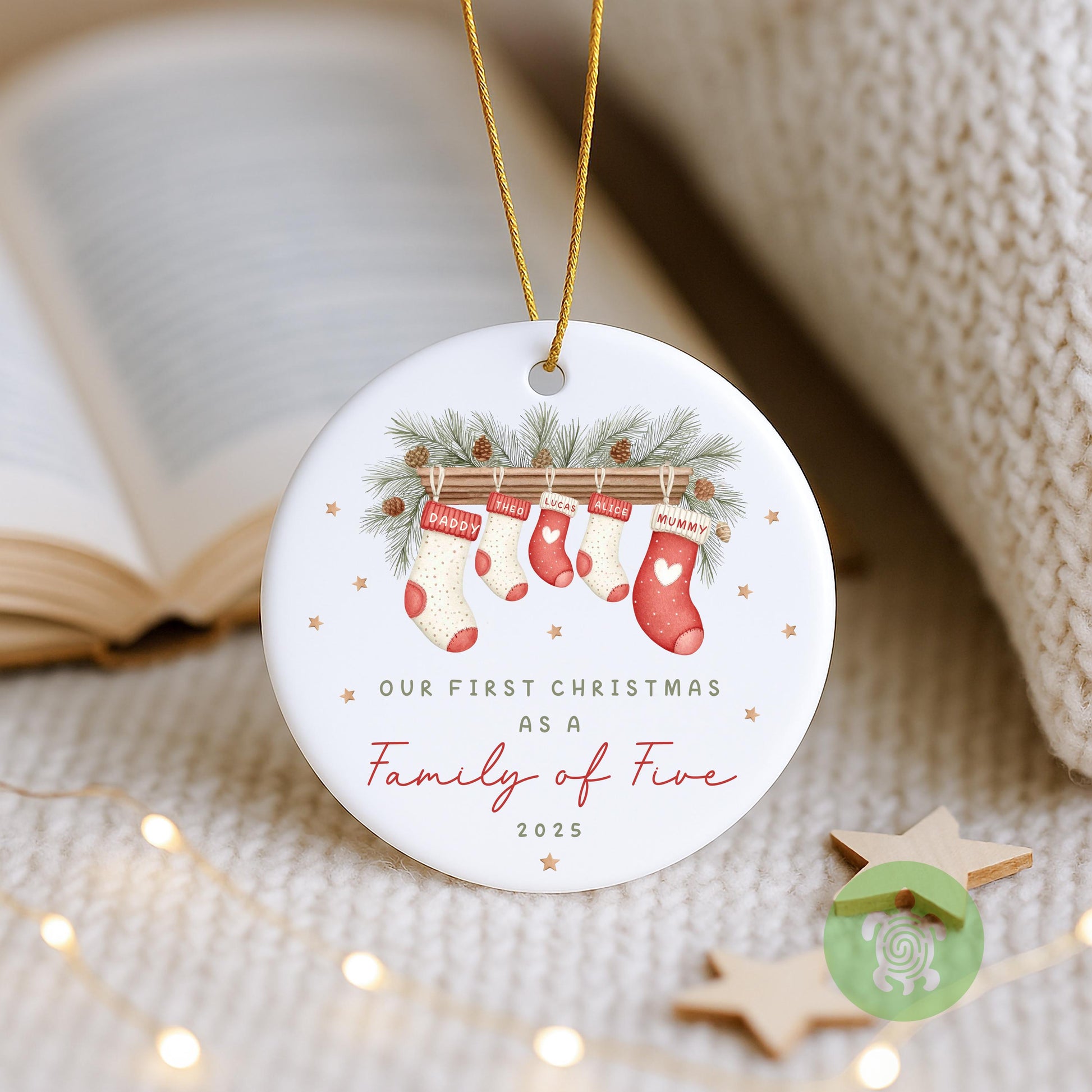 Personalised First Christmas as a Family Ornament, Ceramic Bauble, Baby Bauble, 1st Xmas Decoration, Keepsake 2025, Family Xmas, Stockings