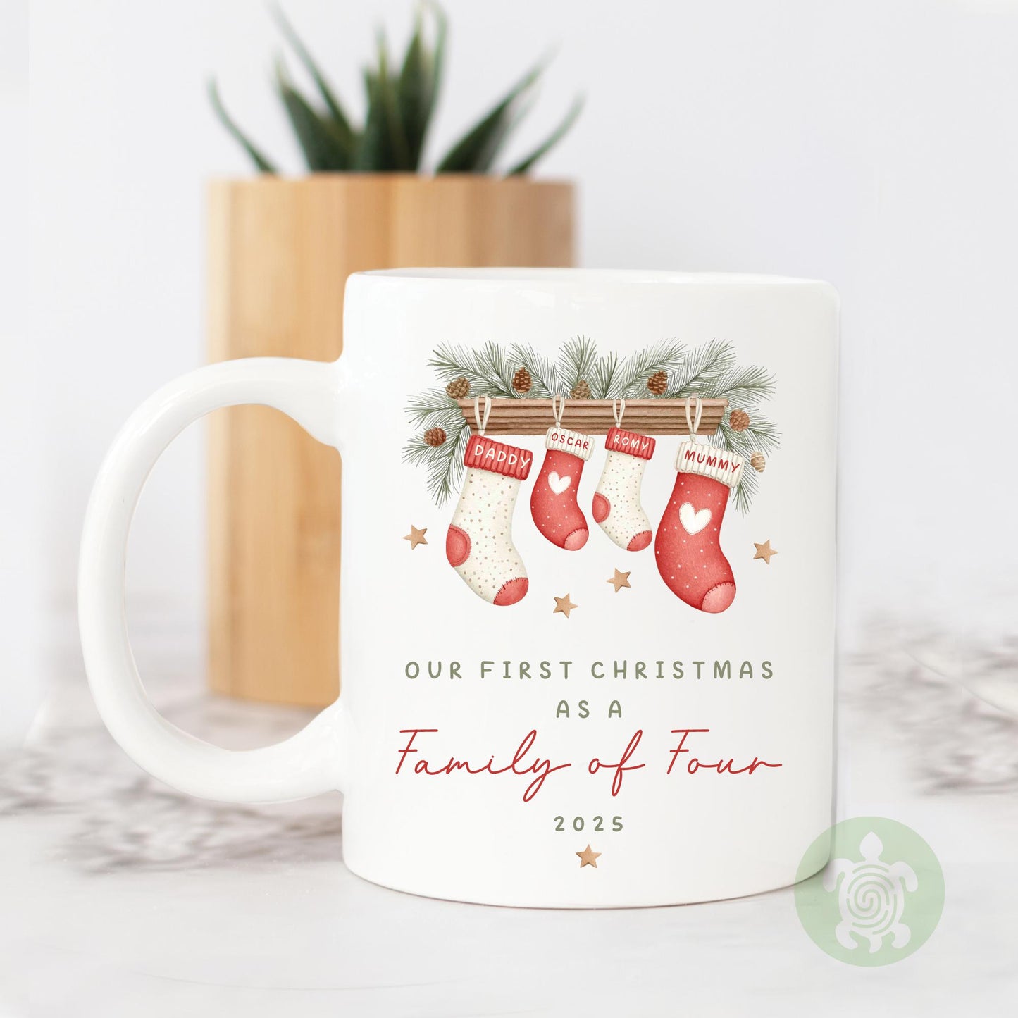 Personalised First Christmas as a Family Mug, Ceramic Family Mug, 1st Xmas Together, Keepsake 2025, Family Xmas, Stockings, New Parent Gift