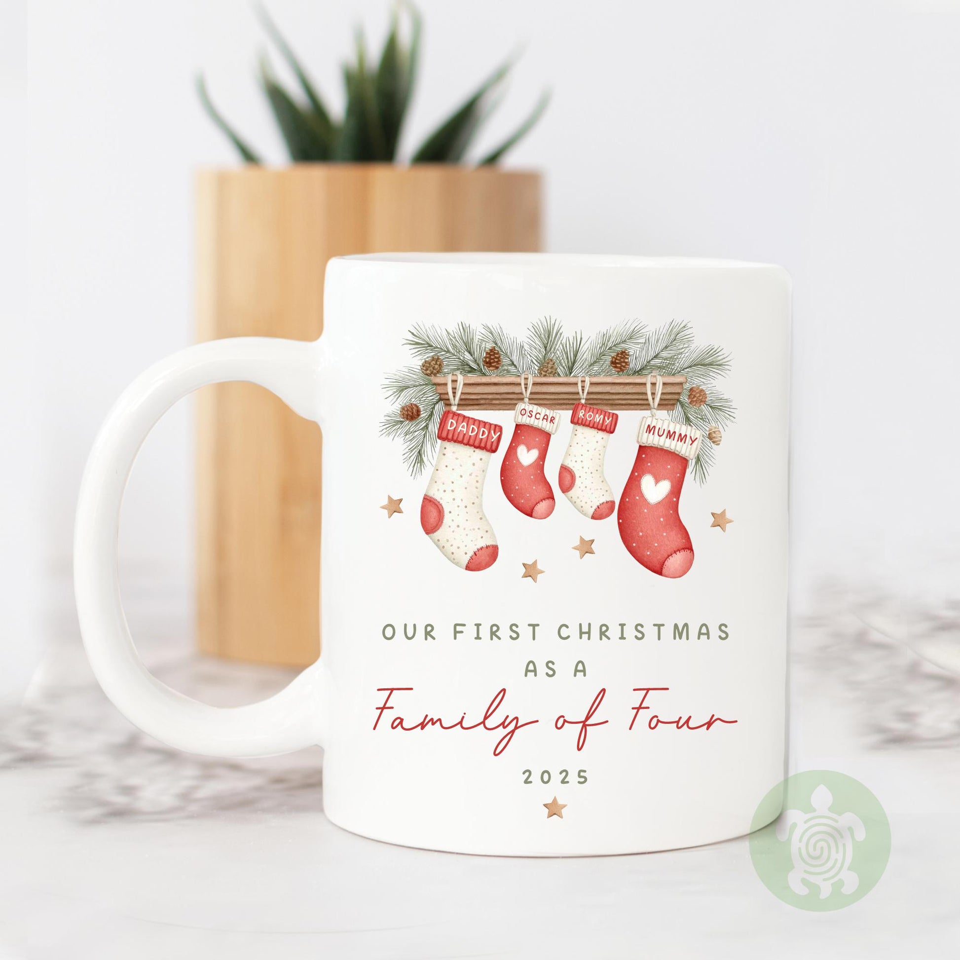 Personalised First Christmas as a Family Mug, Ceramic Family Mug, 1st Xmas Together, Keepsake 2025, Family Xmas, Stockings, New Parent Gift
