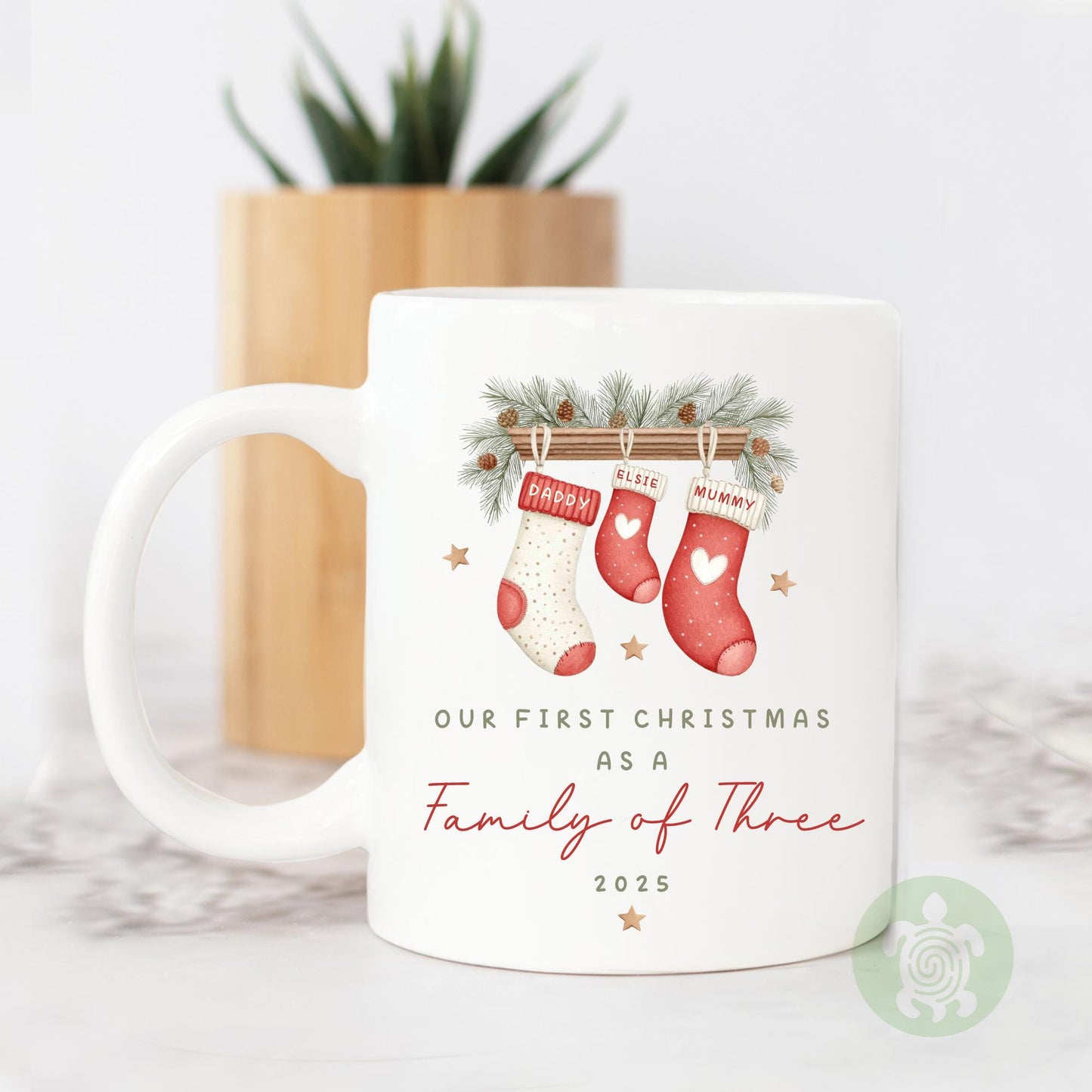 Personalised First Christmas as a Family Mug, Ceramic Family Mug, 1st Xmas Together, Keepsake 2025, Family Xmas, Stockings, New Parent Gift
