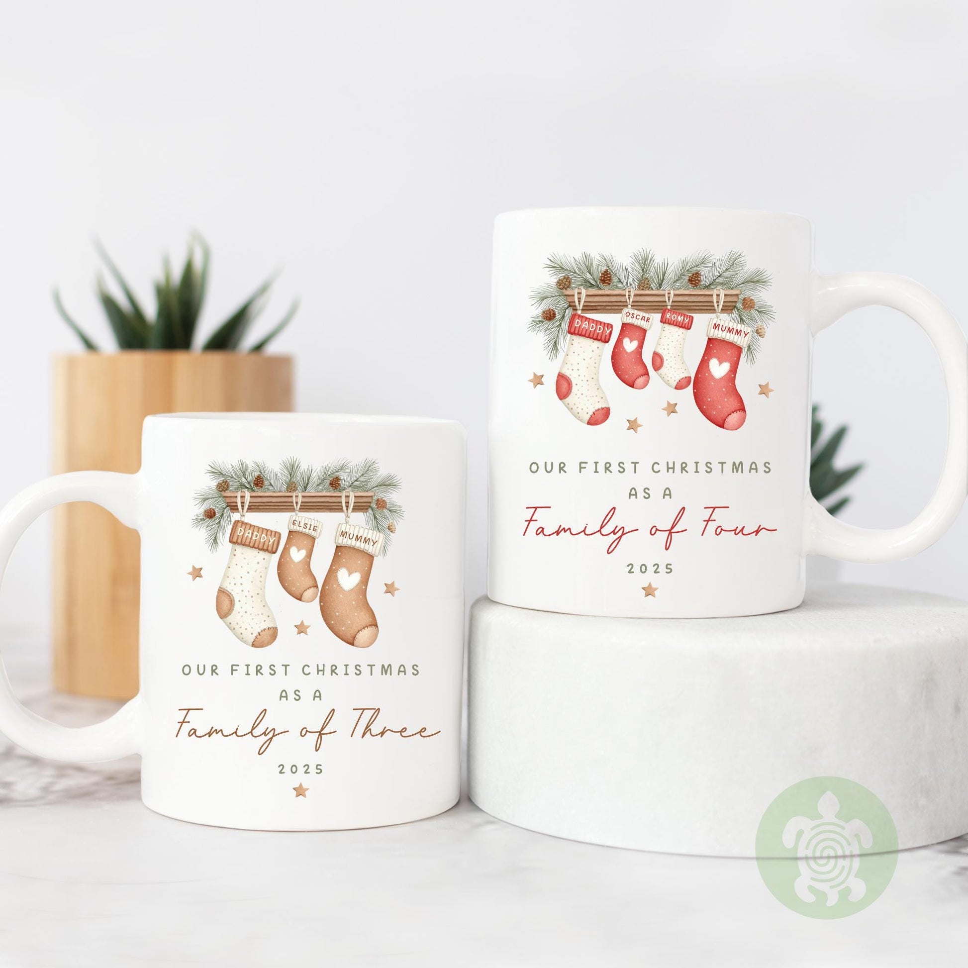 Personalised First Christmas as a Family Mug, Ceramic Family Mug, 1st Xmas Together, Keepsake 2025, Family Xmas, Stockings, New Parent Gift