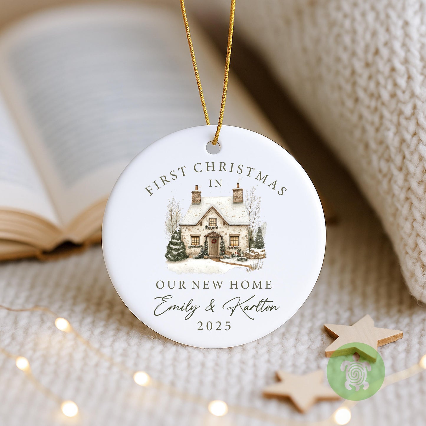 Personalised First Christmas At New Home Rustic House Bauble | Ceramic Decoration | Couple Christmas | First Christmas New Home | Xmas Tree