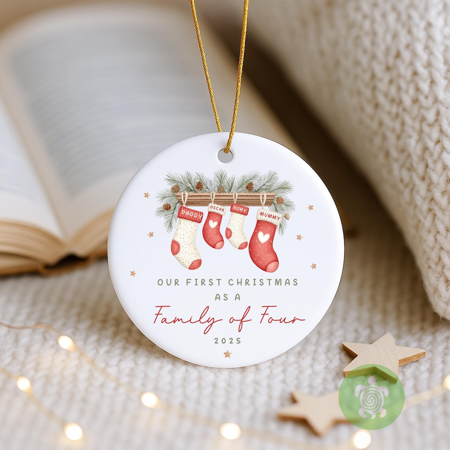 Personalised First Christmas as a Family Ornament, Ceramic Bauble, Baby Bauble, 1st Xmas Decoration, Keepsake 2025, Family Xmas, Stockings