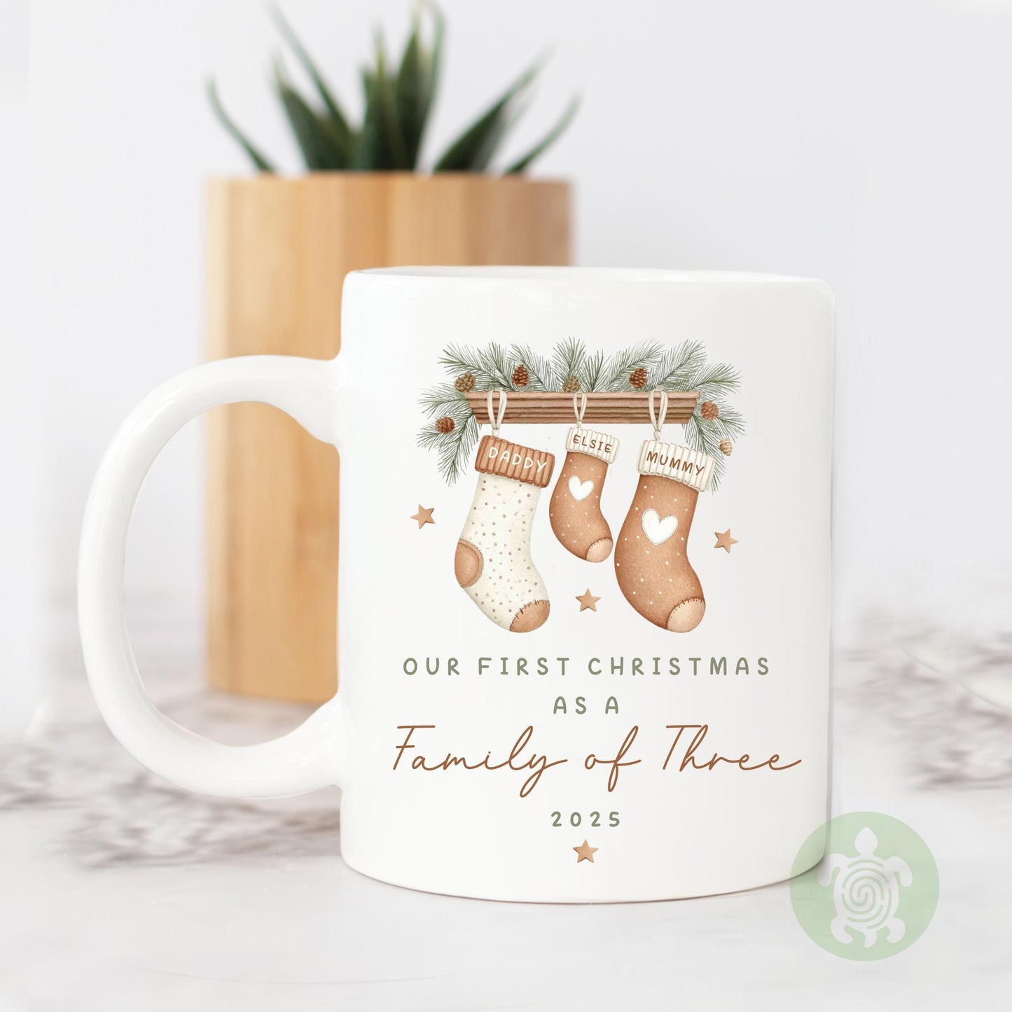 Personalised First Christmas as a Family Mug, Ceramic Family Mug, 1st Xmas Together, Keepsake 2025, Family Xmas, Stockings, New Parent Gift