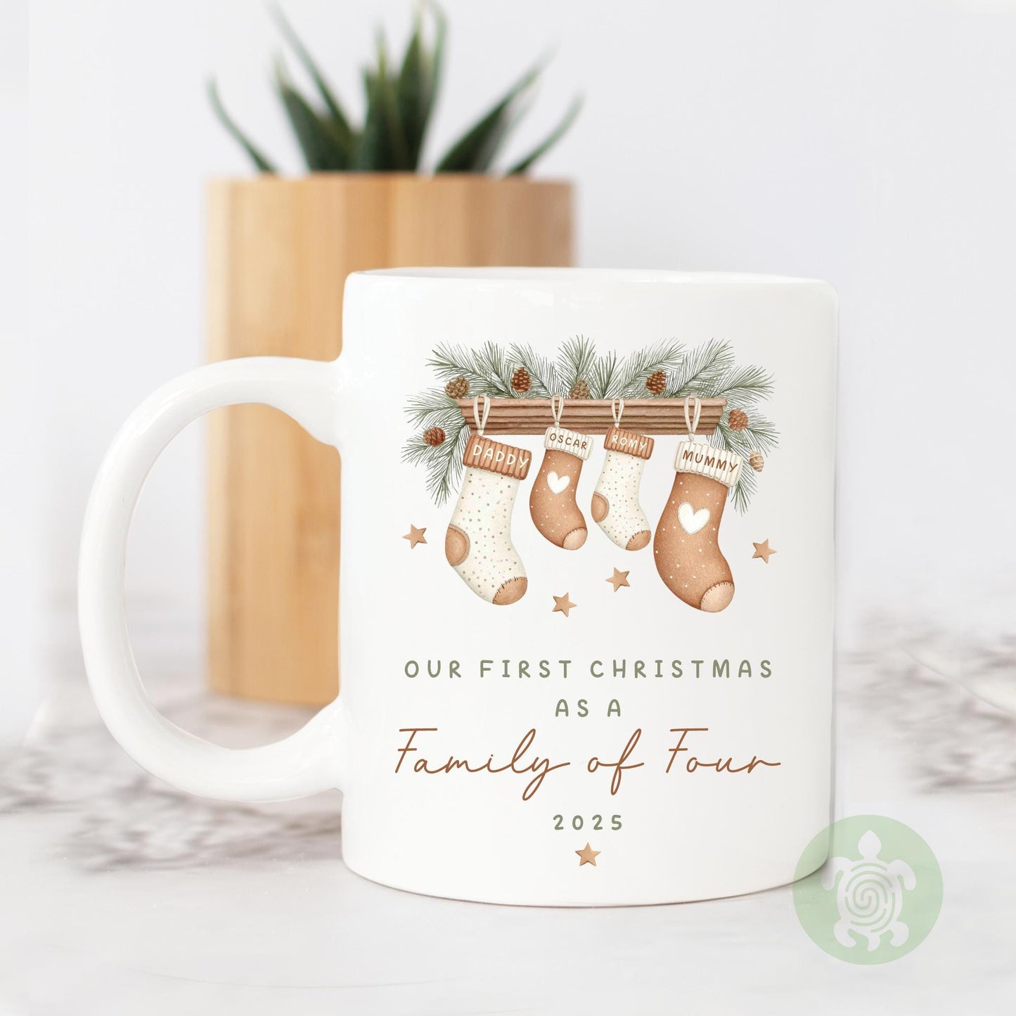 Personalised First Christmas as a Family Mug, Ceramic Family Mug, 1st Xmas Together, Keepsake 2025, Family Xmas, Stockings, New Parent Gift