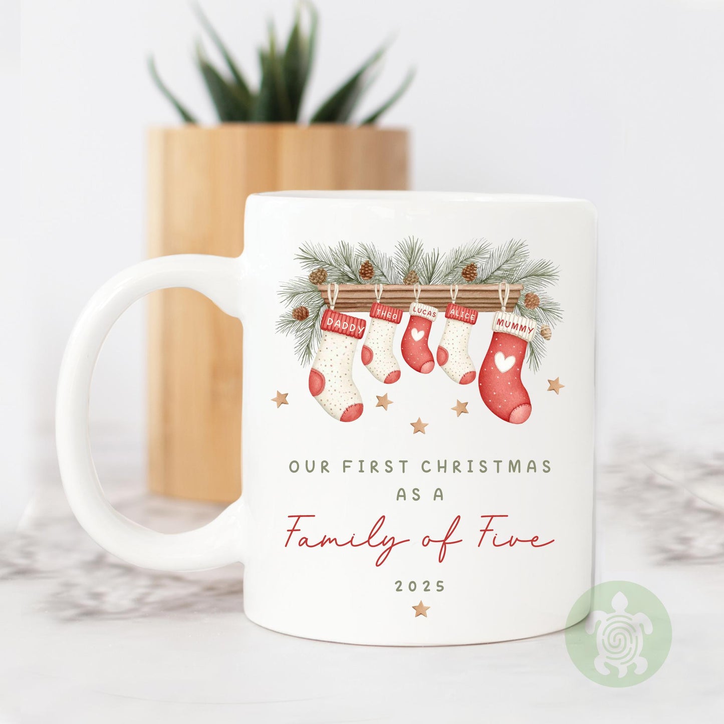 Personalised First Christmas as a Family Mug, Ceramic Family Mug, 1st Xmas Together, Keepsake 2025, Family Xmas, Stockings, New Parent Gift