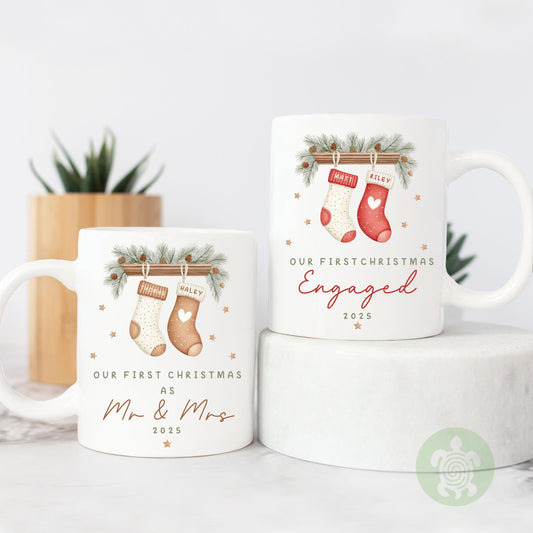 Personalised Couples First Christmas Mug, Ceramic Gift, 1st Xmas Together, Keepsake 2025, 1st Xmas Married, Engaged, Together, New Parents