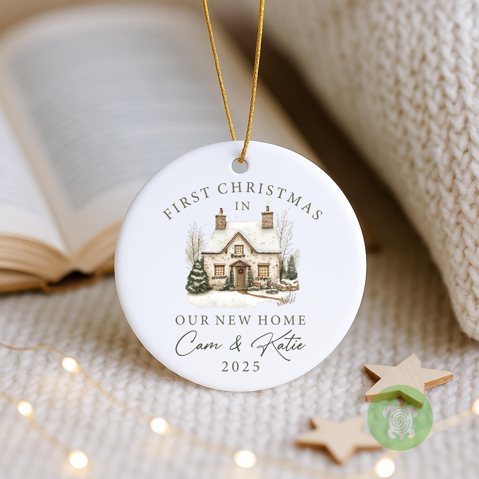 Personalised First Christmas At New Home Rustic House Bauble | Ceramic Decoration | Couple Christmas | First Christmas New Home | Xmas Tree