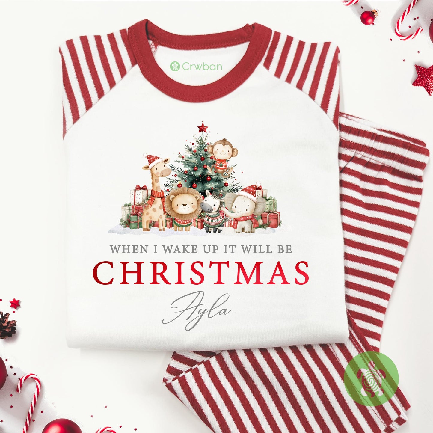 Luxury Festive Safari When I Wake Up It Will Be Christmas, Xmas Set, Tight-fitting style, Christmas Eve Outfit, Festive Gift
