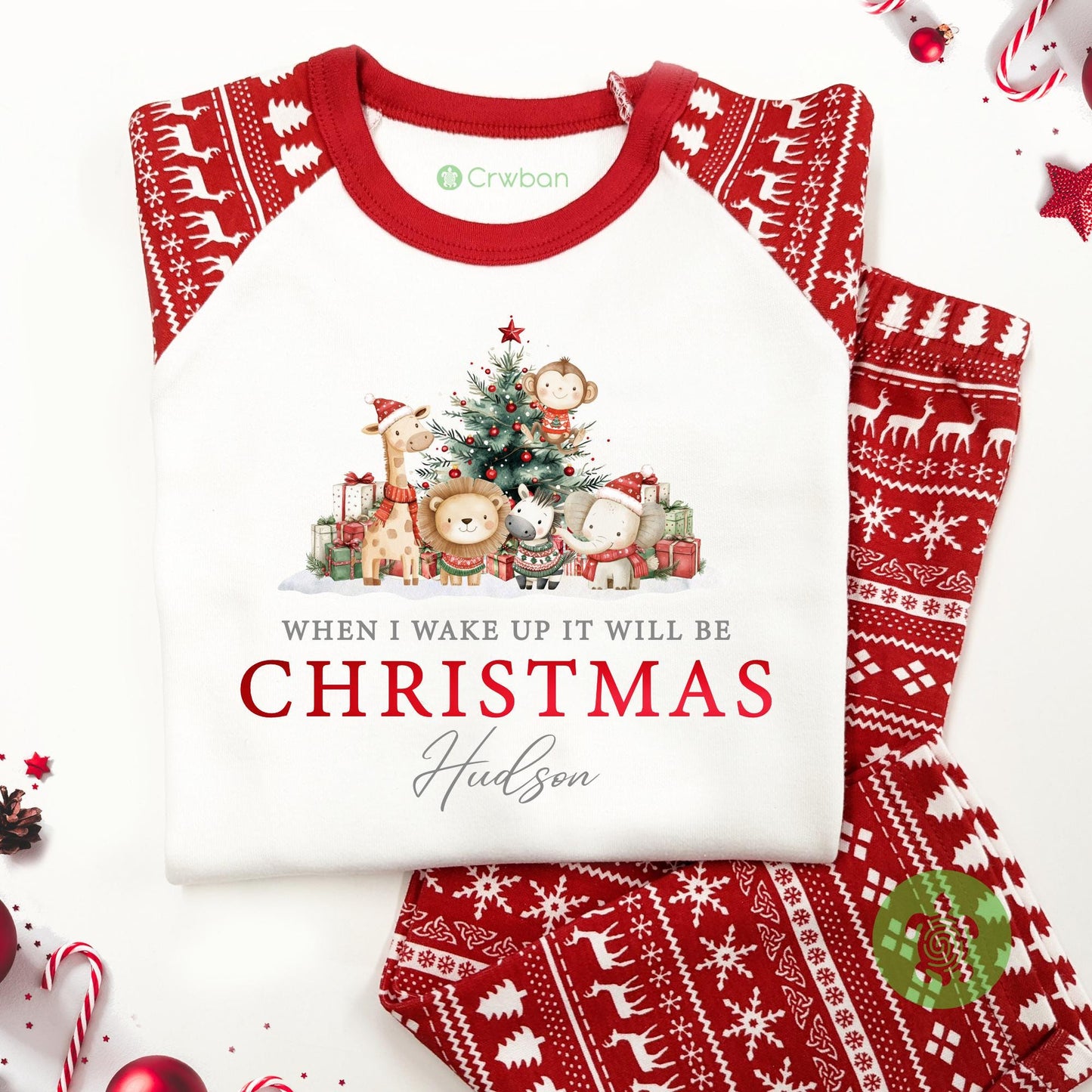 Luxury Festive Safari When I Wake Up It Will Be Christmas, Xmas Set, Tight-fitting style, Christmas Eve Outfit, Festive Gift