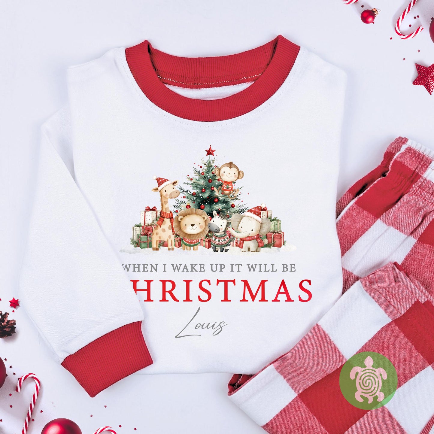Luxury Festive Safari When I Wake Up It Will Be Christmas, Xmas Set, Tight-fitting style, Christmas Eve Outfit, Festive Gift