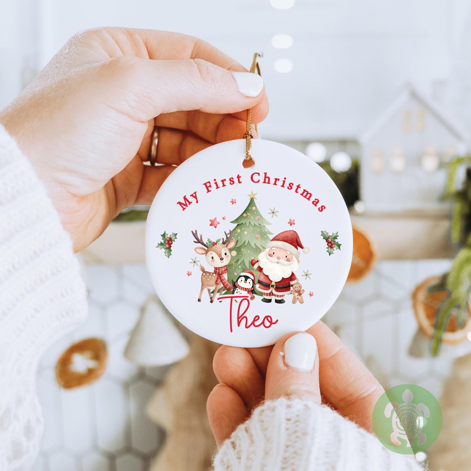 Personalised Children's First Christmas Ornament | Ceramic Bauble | Custom Newborn Gift | 1st Xmas Tree Decoration | Keepsake 2025 |