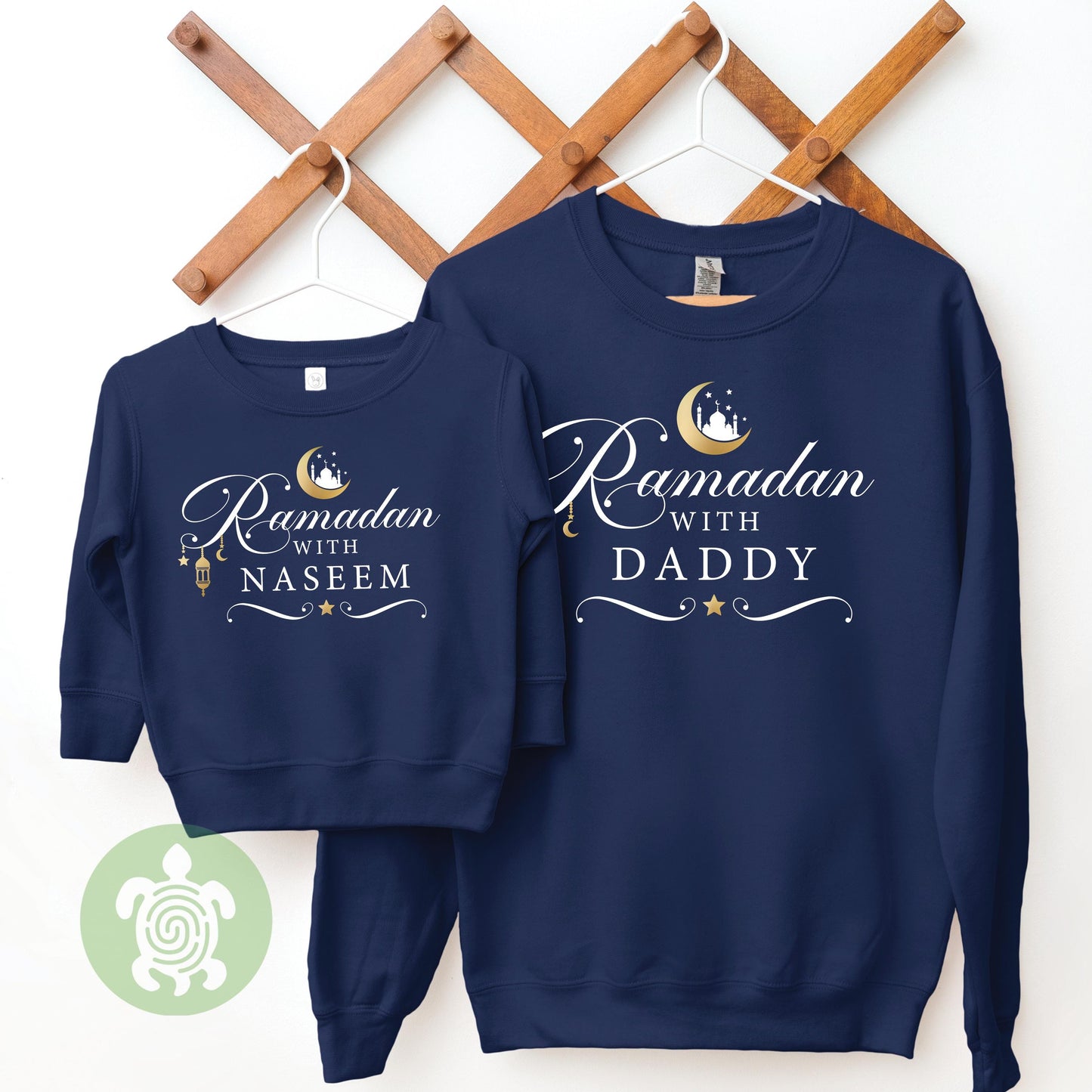 Personalised Ramadan With.. Family Matching T-Shirt Sweatshirt Set, Babygrow, Eid Mubarak, Ramadan Kareem, Matching Celebration Outfits