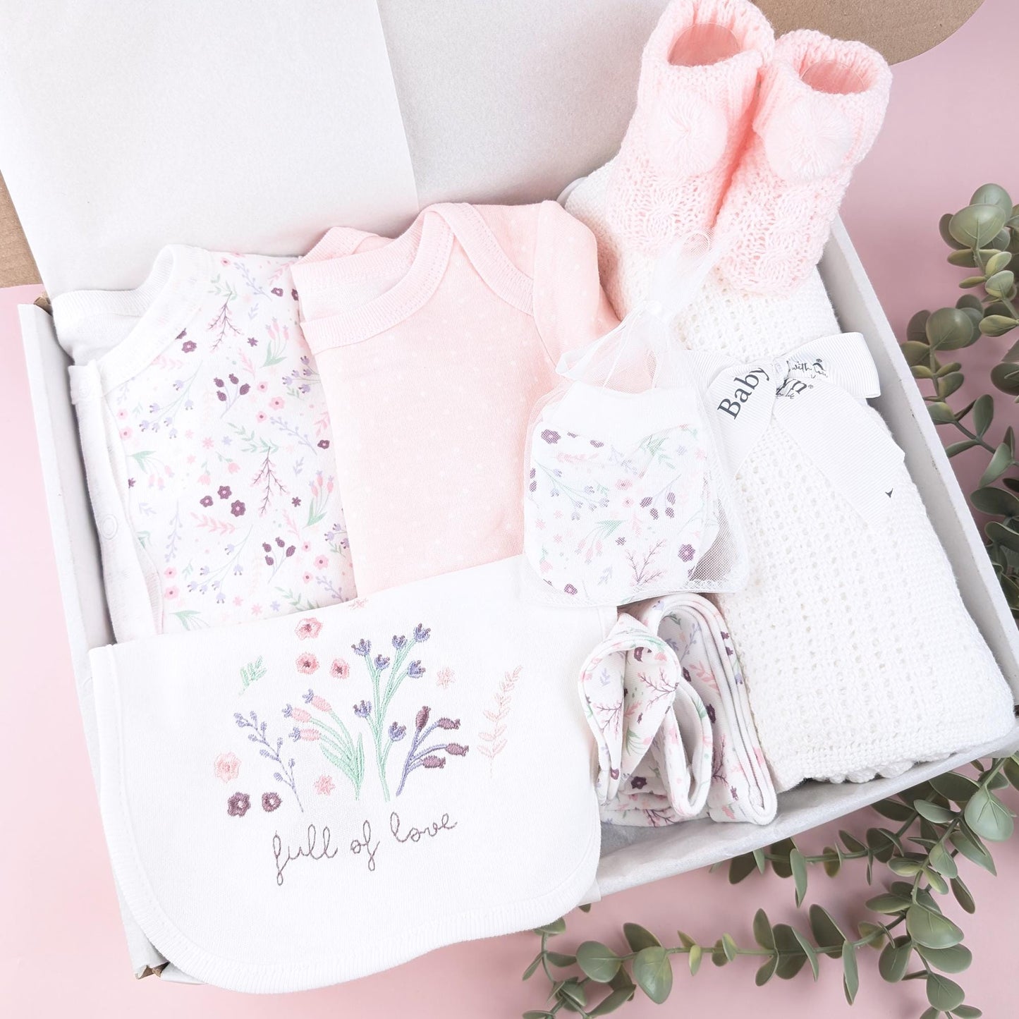 Baby Girl Pink Gift Set | Baby Hamper | Baby Girl Hamper | Baby Shower | Baby Sleepsuit | Baby Gift | Newborn Gift | Newborn Baby Set