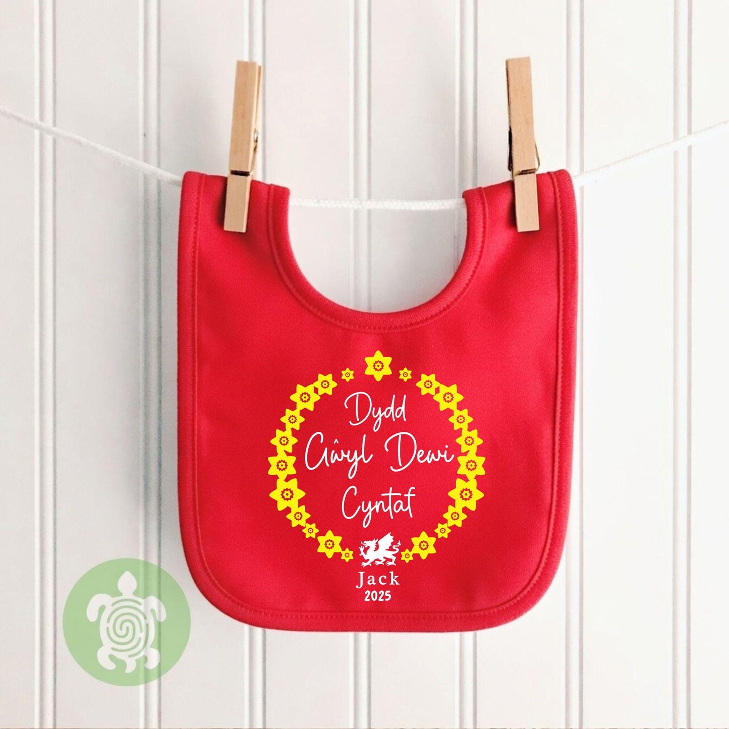 Personalised Dydd Gwyl Dewi Hapus Cyntaf, St David's Day, Baby T-Shirt, Newborn Romper, Welsh Tradition, Yellow Daffodil, Cymru, Baby Gift