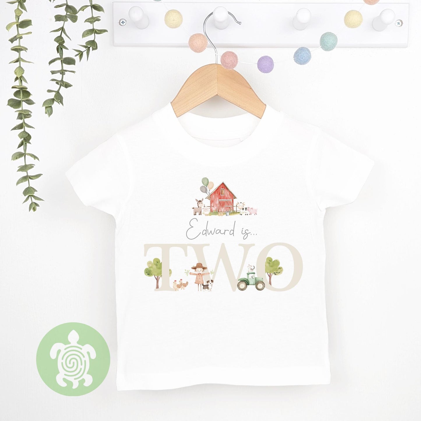 Beige Farm Any Age, 1st Birthday Party Sweatshirt, Personalised First Birthday design Childs Jumper Sweatshirt Baby Boy Girl