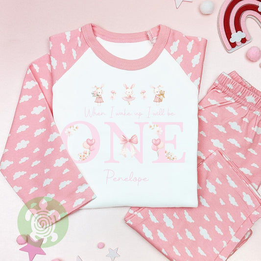 Some Bunny Birthday When I Wake Any Age Personalised Kids Outfit, Birthday Morning Set, Custom Name Cotton Clothing Set, Tight-fitting style