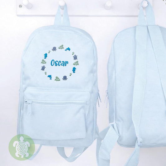 Embroidered Under the Sea Backpack, Personalised Children's Rucksack, Nursery Bag, Back to School, Toddler Bag, Birthday, School Bag