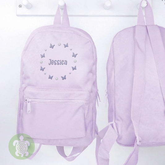Embroidered Butterfly Girls Backpack, Personalised Children's Rucksack, Nursery Bag, Back to School, Toddler Bag, Birthday, School Bag