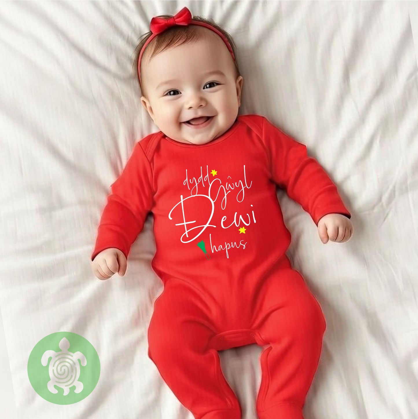 Red Dydd Gwyl Dewi Hapus Sweatshirt, St David's Day T-Shirt, Romper, Welsh Tradition, Yellow Daffodil Wales, Cymru, Baby Toddler Child Gift