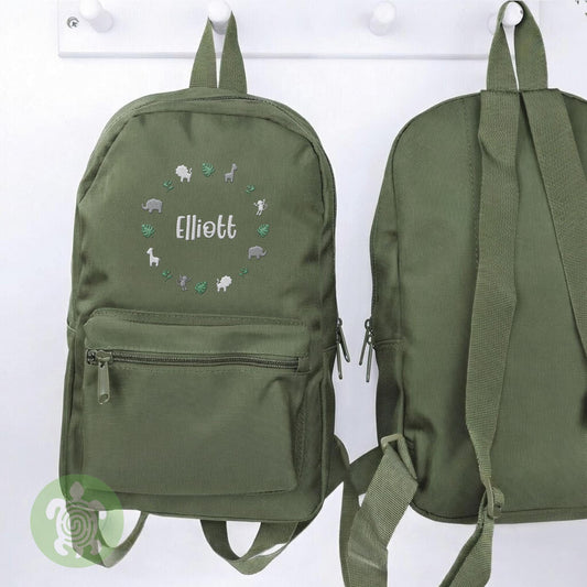 Embroidered Safari Backpack, Personalised Children's Rucksack, Nursery Bag, Back to School, Toddler Bag, Birthday, School Bag