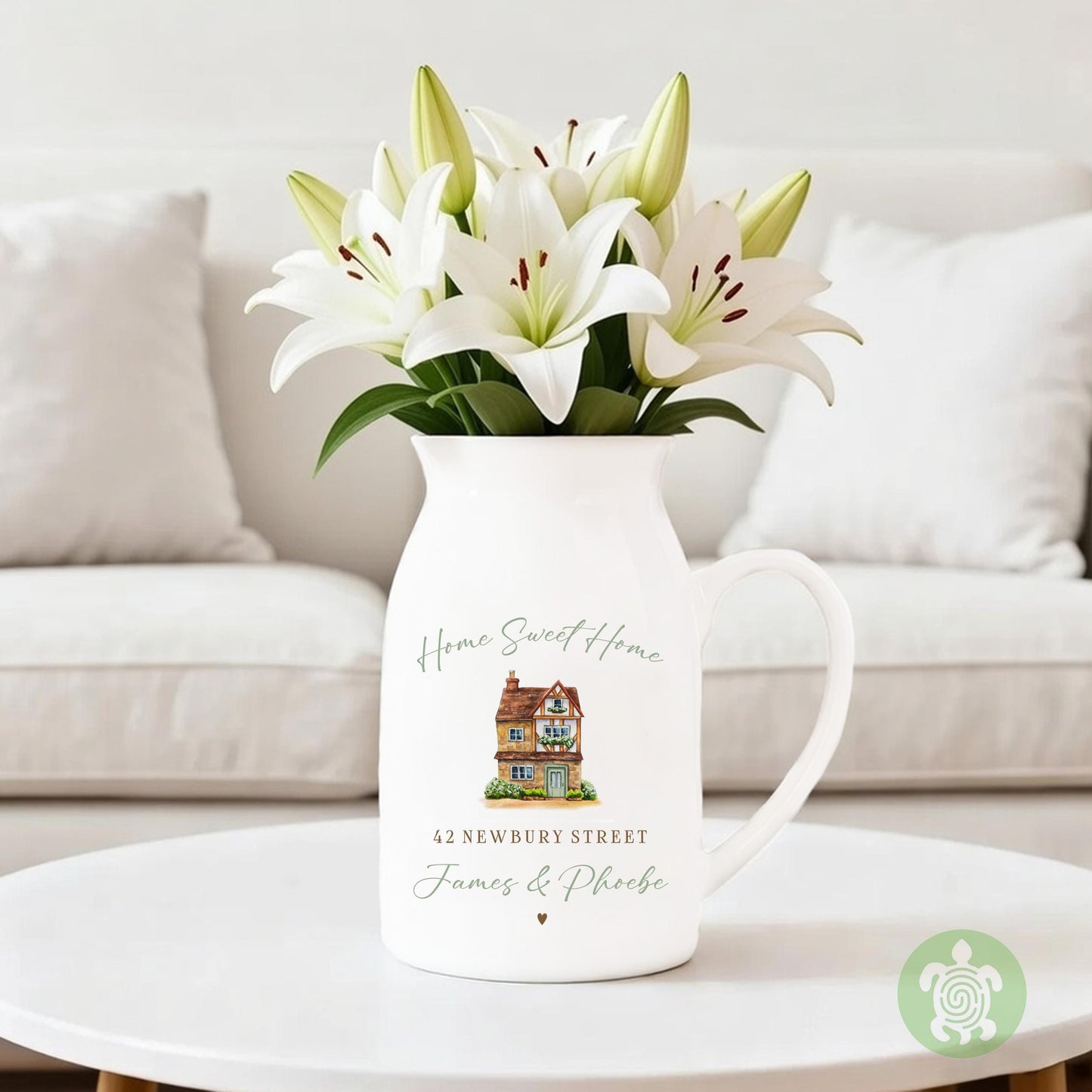 Personalised New Home Ceramic Jug, First Home Vase, Home Sweet Home, New House Present, 1st House Gift, Homeowners, Housewarming, Couples