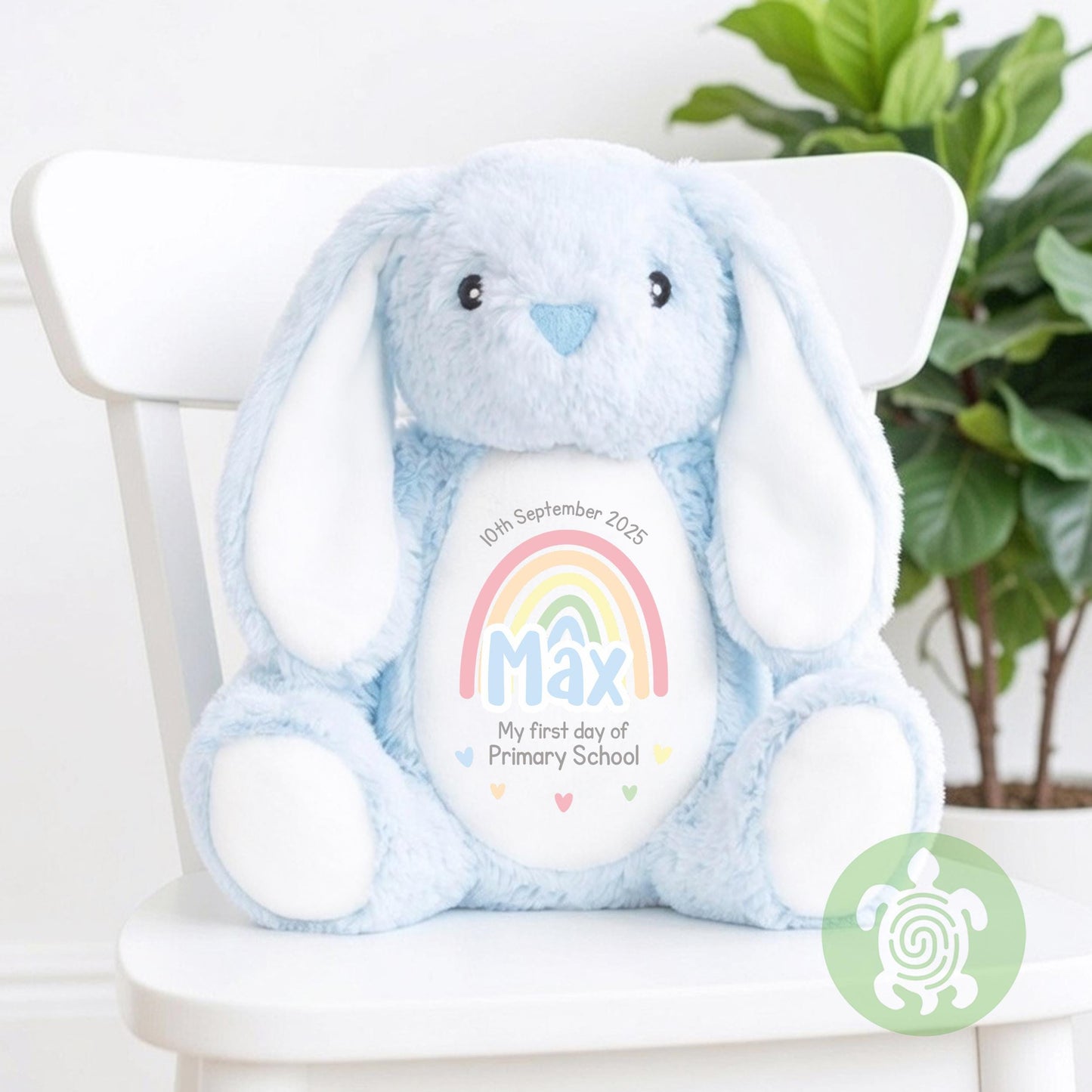 Personalised Blue Starting School Heart Bunny, First day of Nursery, First day of School, Preschool Gift, Nursery Keepsake, Keepsake