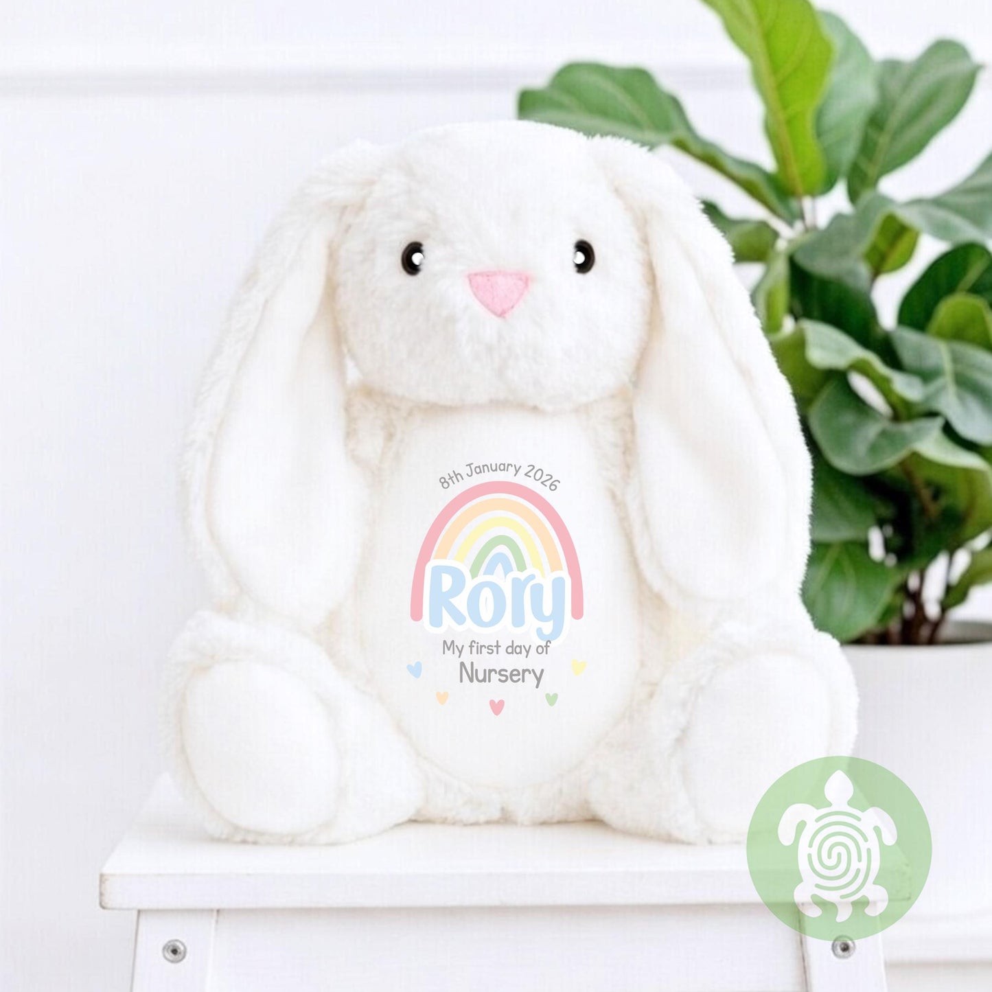 Personalised Blue Starting School Heart Bunny, First day of Nursery, First day of School, Preschool Gift, Nursery Keepsake, Keepsake