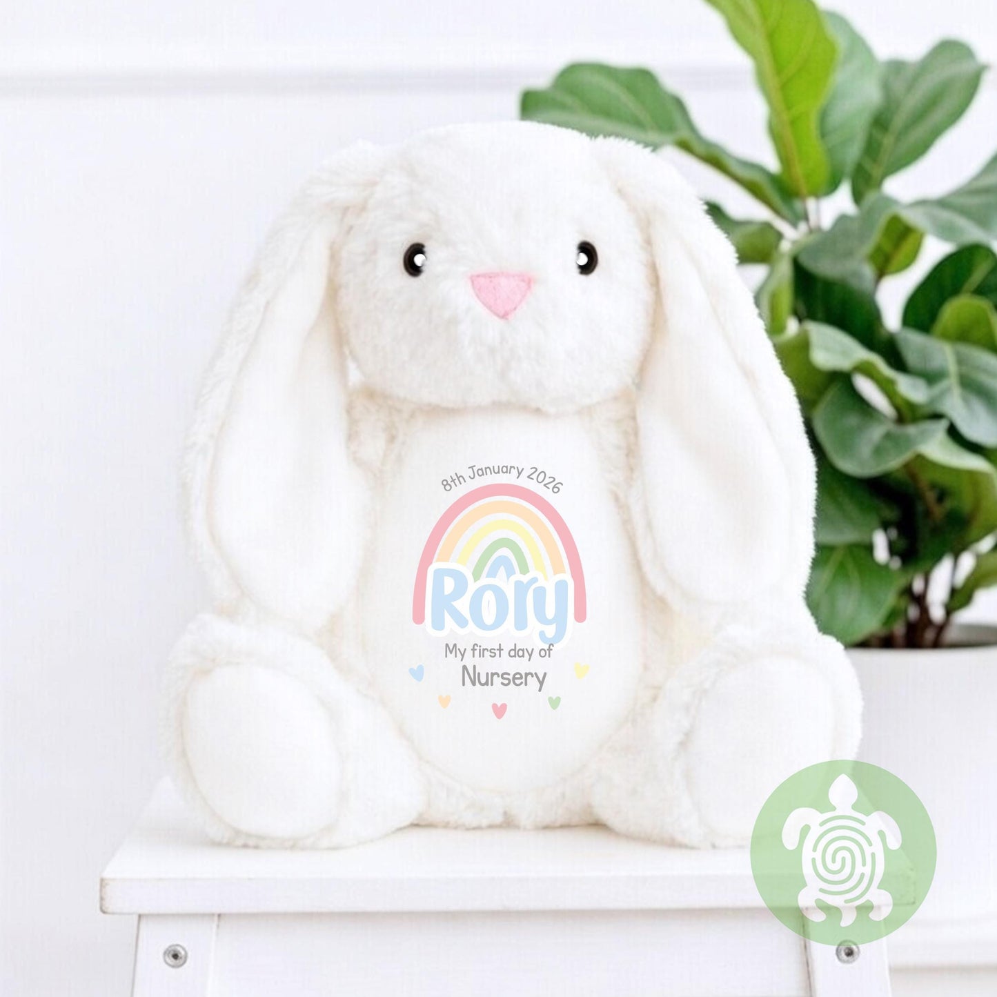 Personalised Blue Starting School Heart Bunny, First day of Nursery, First day of School, Preschool Gift, Nursery Keepsake, Keepsake