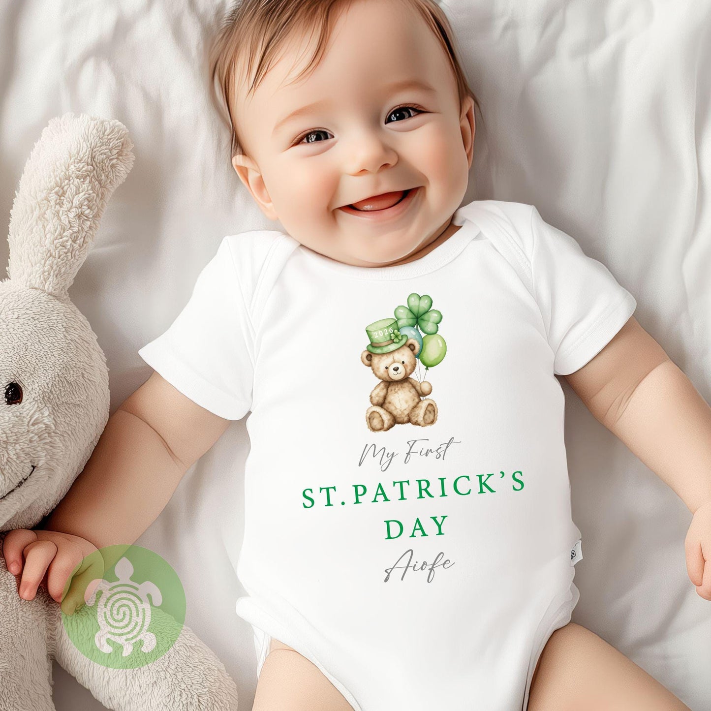Personalised My First St. Patrick's Day Babygrow, Sleepsuit T-shirt Newborn Baby Bodysuit Outfit Gift Irish Celebration Clover 1st st paddys