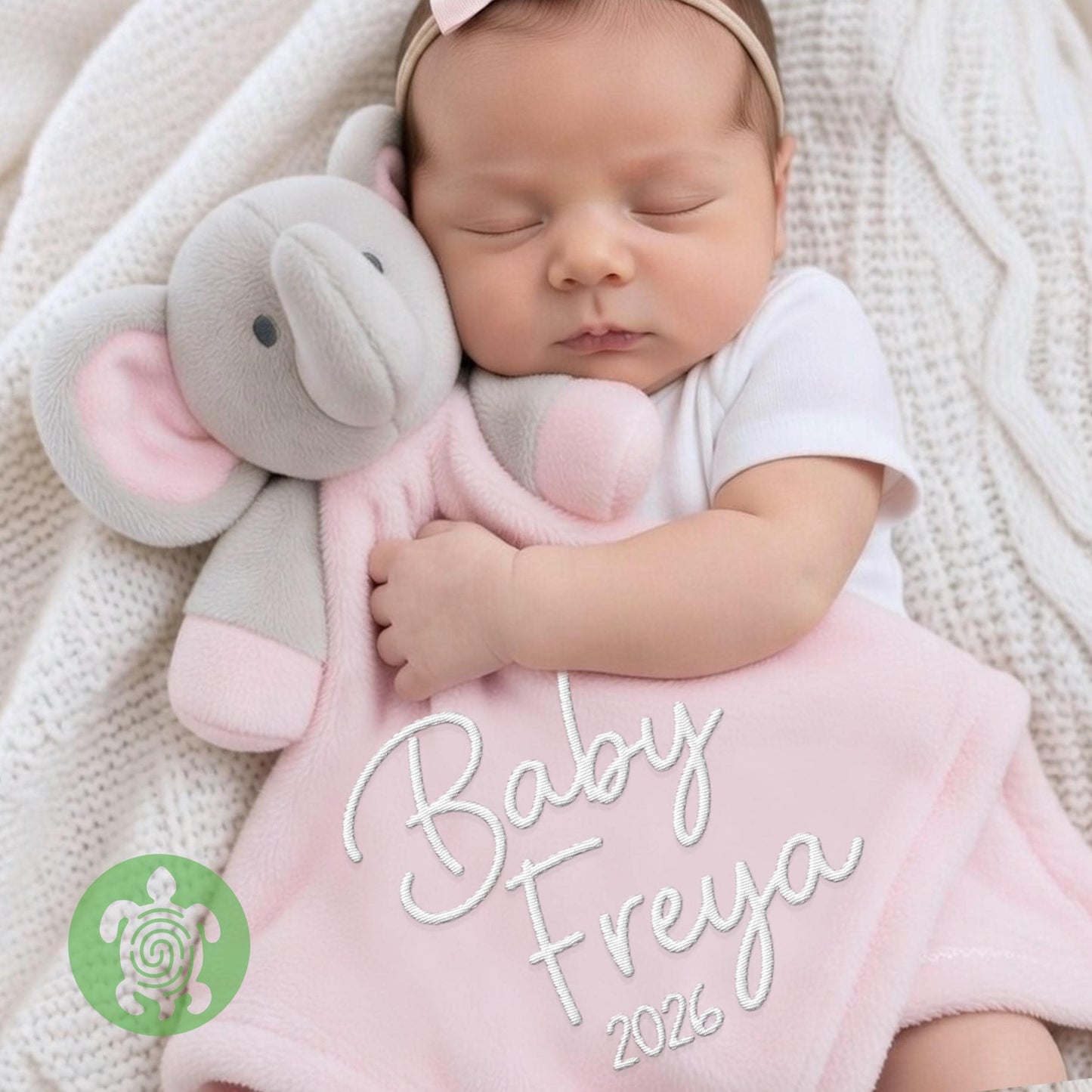 Personalised Embroidered Baby Elephant Comforter | Baby Shower Gift | Baby Gift | Newborn Girl or Boy | Newborn Baby Gift | New Parents Gift