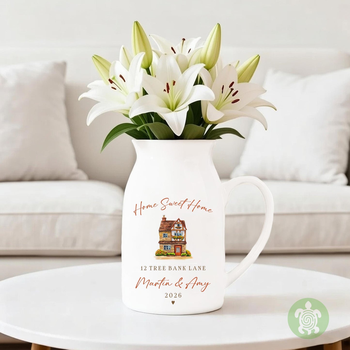 Personalised New Home Ceramic Jug, First Home Vase, Home Sweet Home, New House Present, 1st House Gift, Homeowners, Housewarming, Couples